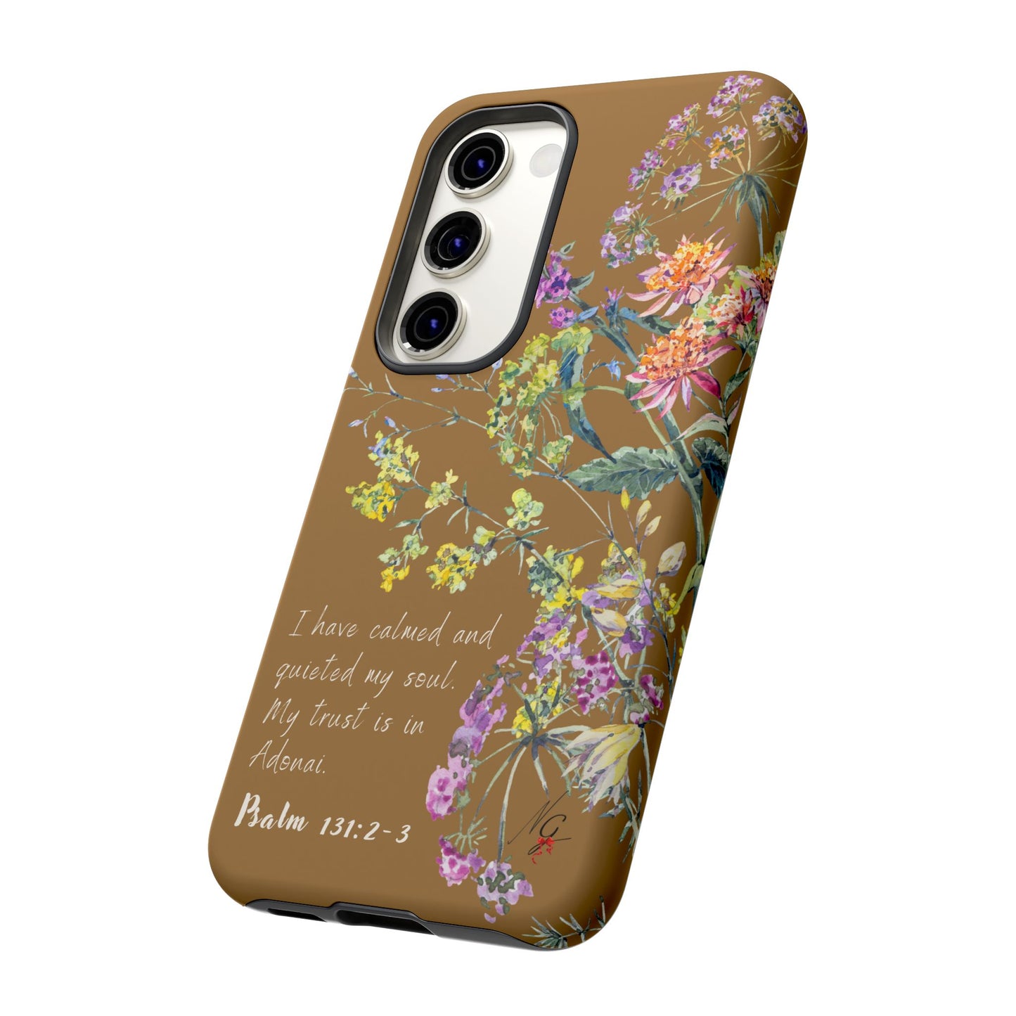 Phone Case - Botanic Full Brown, Psalm 131:2-3