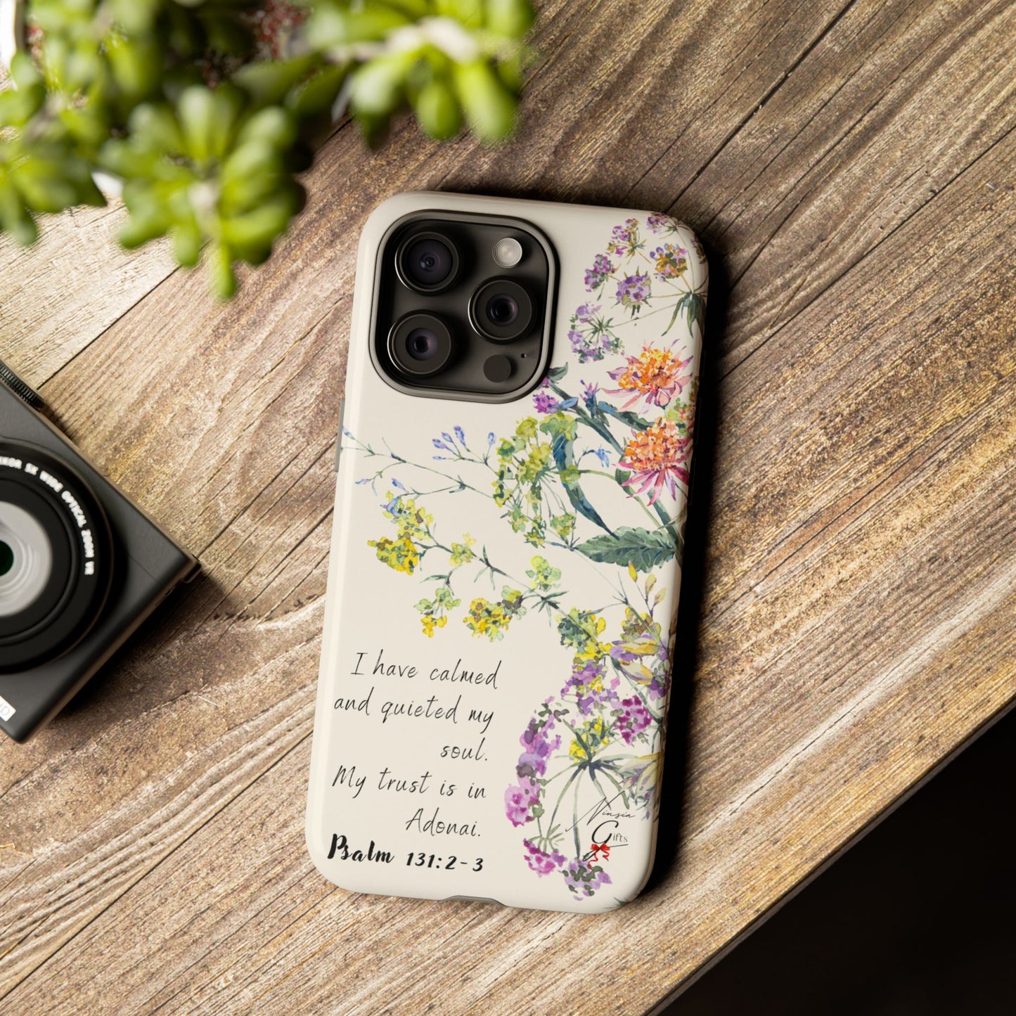 Phone Case - Botanic Cream, Psalm 131:2-3