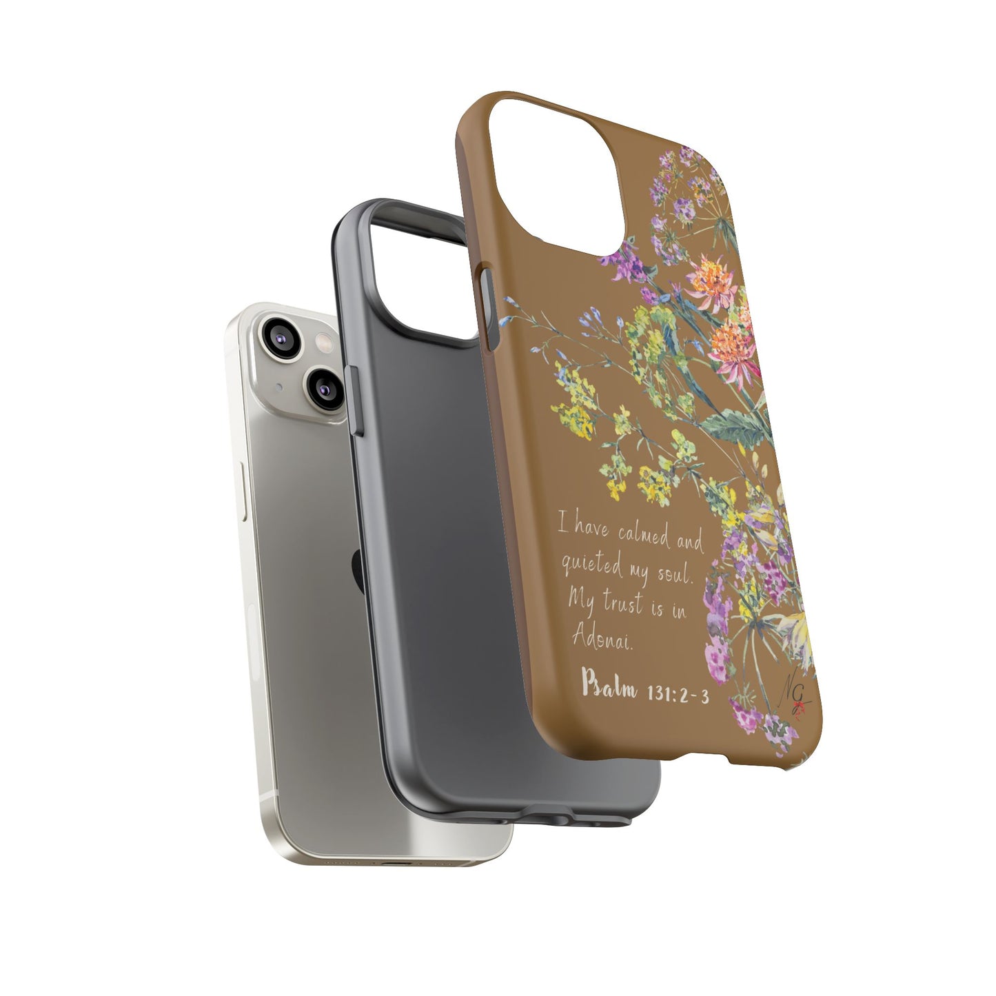 Phone Case - Botanic Full Brown, Psalm 131:2-3