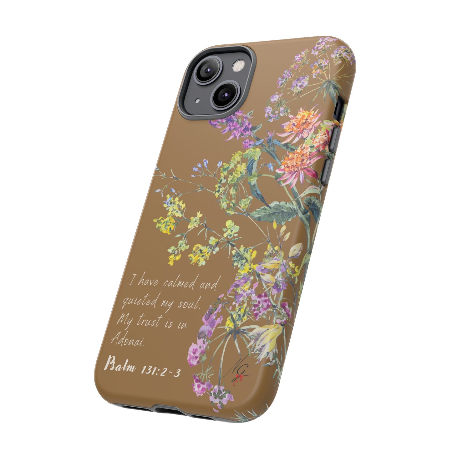 Phone Case - Botanic Full Brown, Psalm 131:2-3