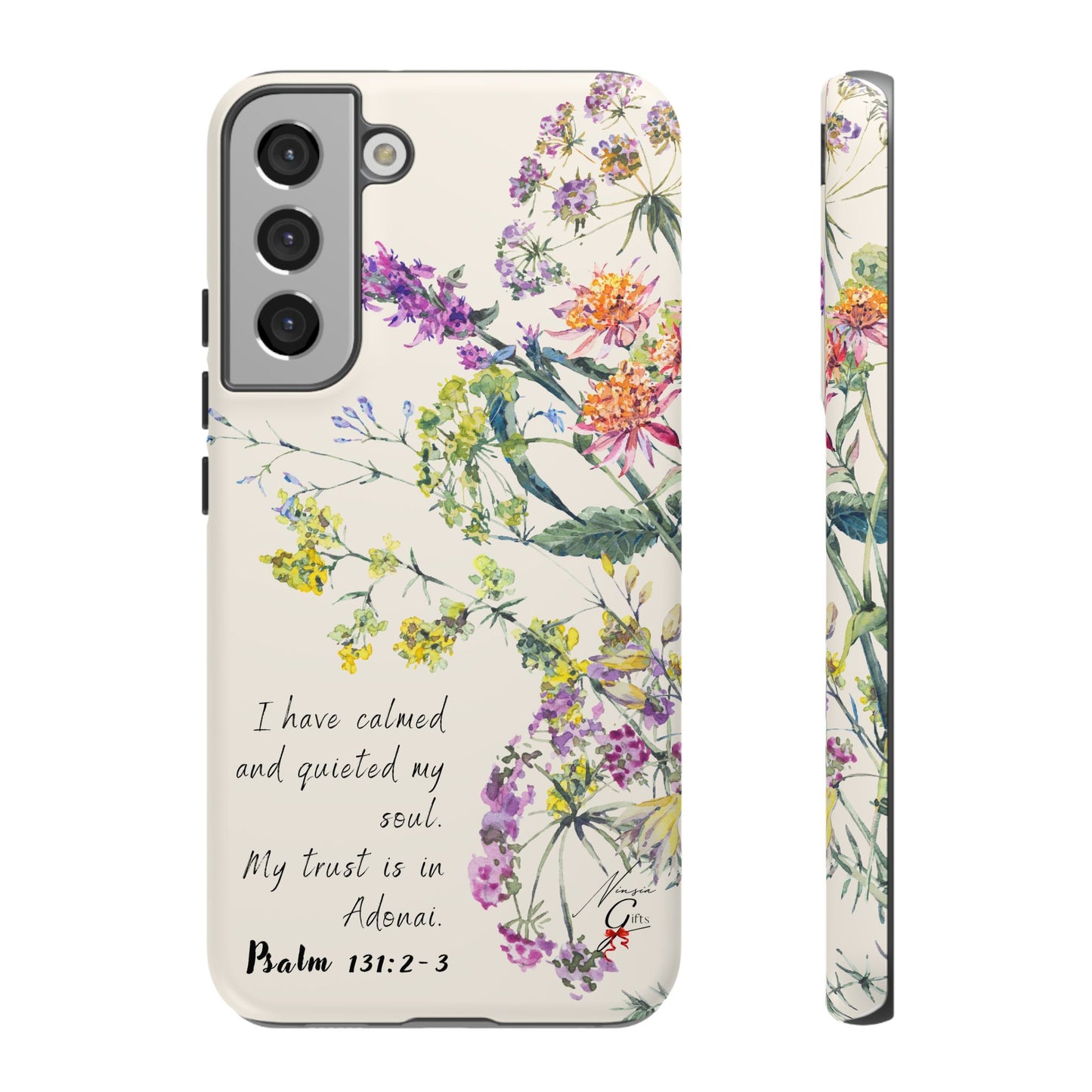 Phone Case - Botanic Cream, Psalm 131:2-3