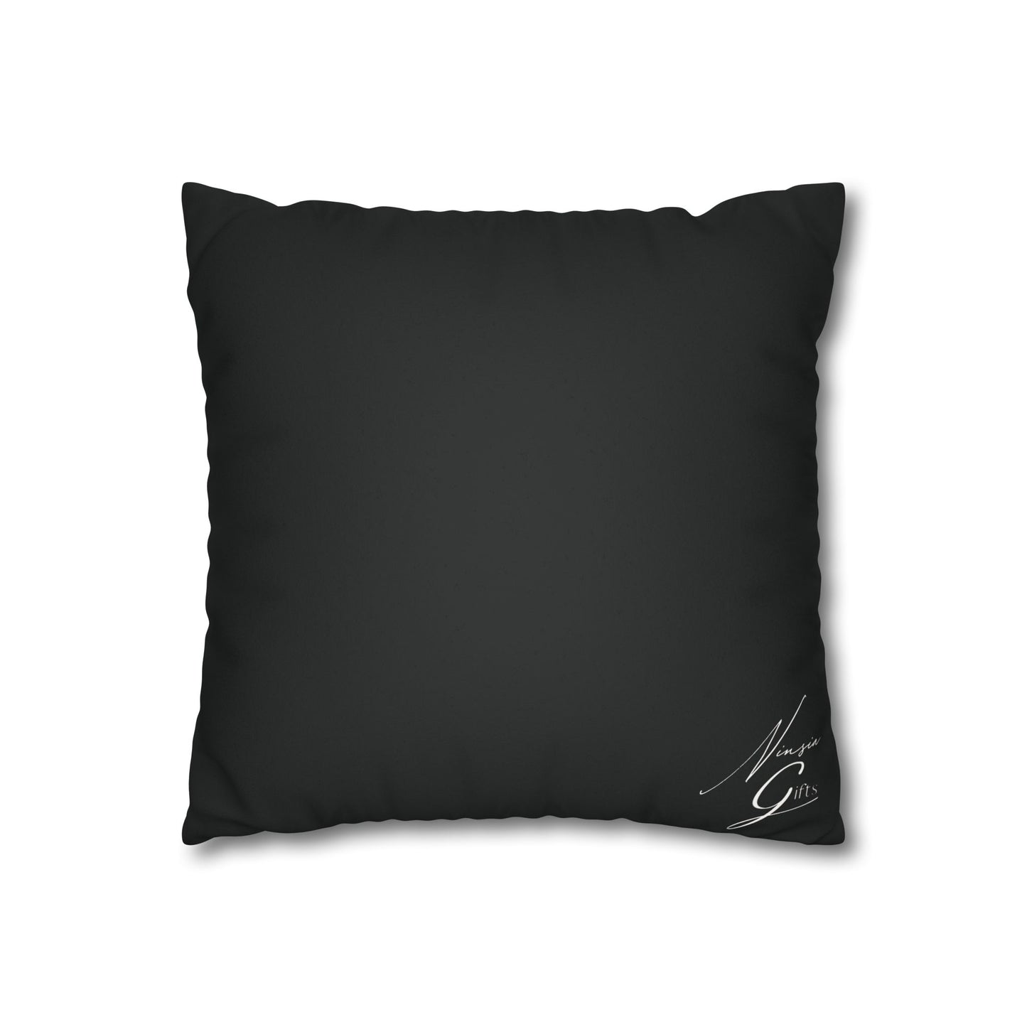 Faux Suede - Black Square Pillowcase - KING 1 Peter 2:9
