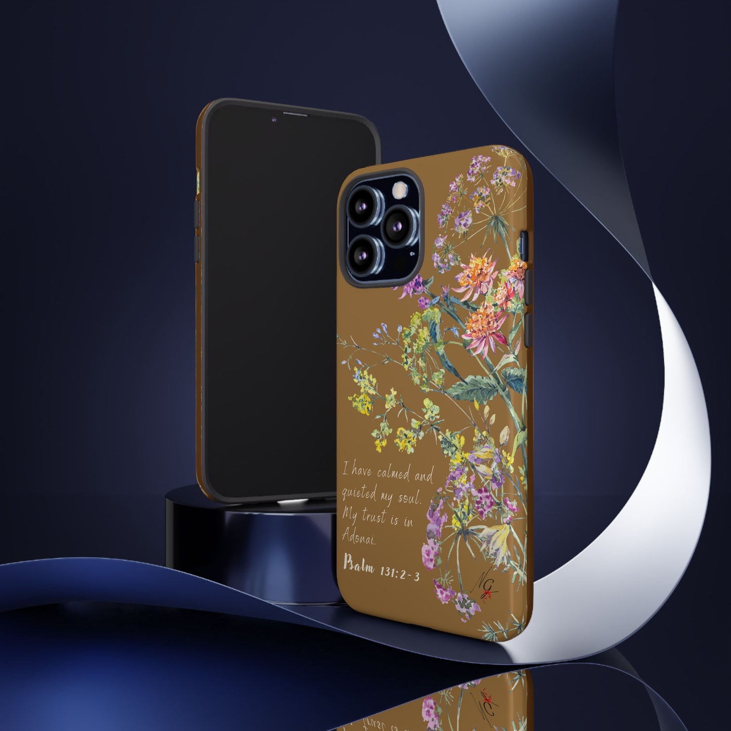 Phone Case - Botanic Full Brown, Psalm 131:2-3
