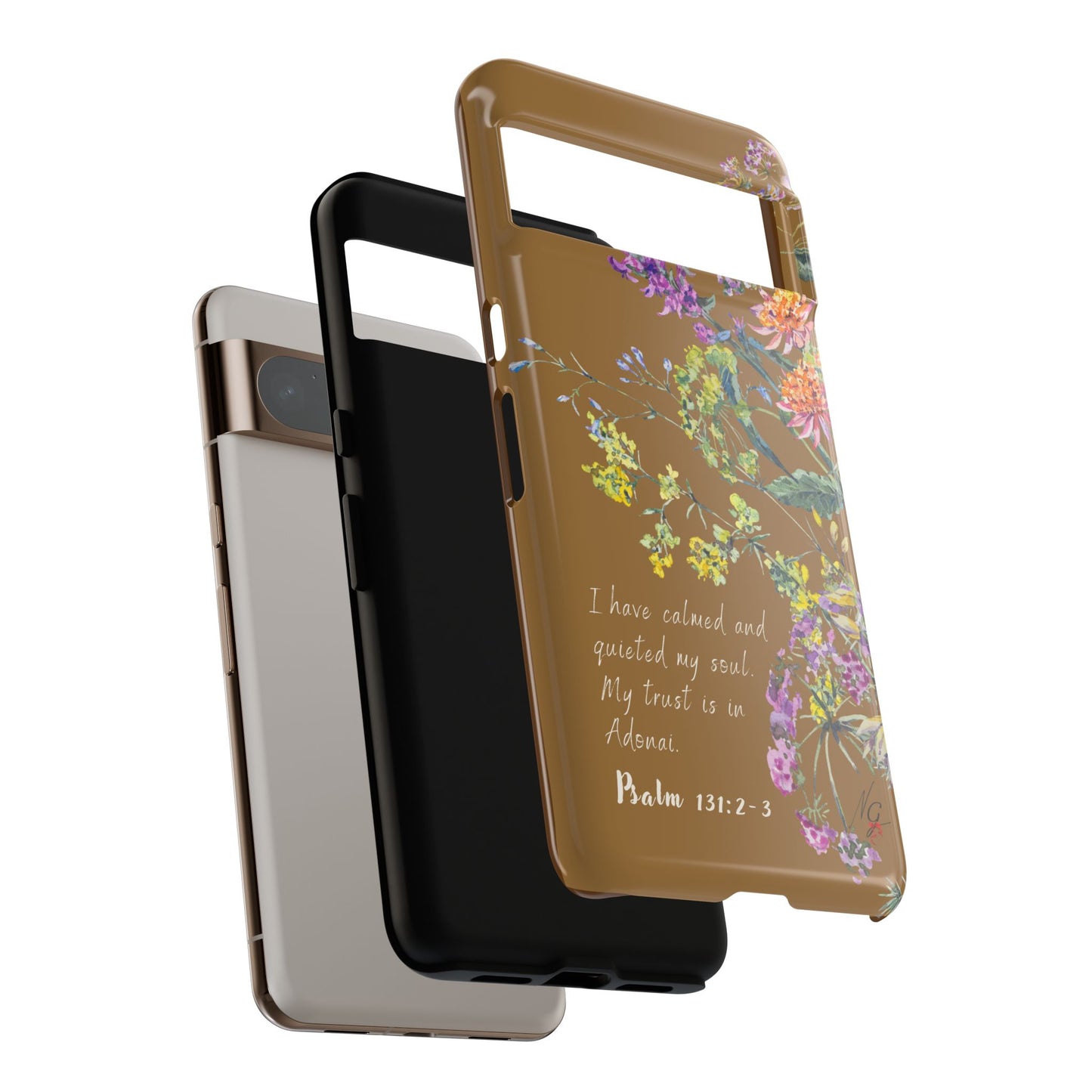Phone Case - Botanic Full Brown, Psalm 131:2-3