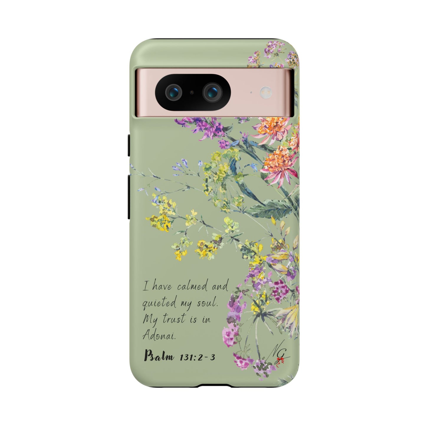 Phone Case - Botanic - Fully Sage Green, Psalm 131:2-3