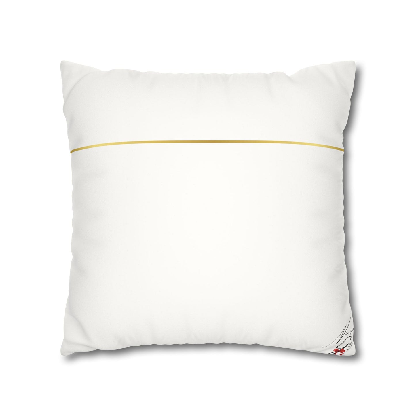 Faux Suede Square Pillowcase - Christ Redeemer - White