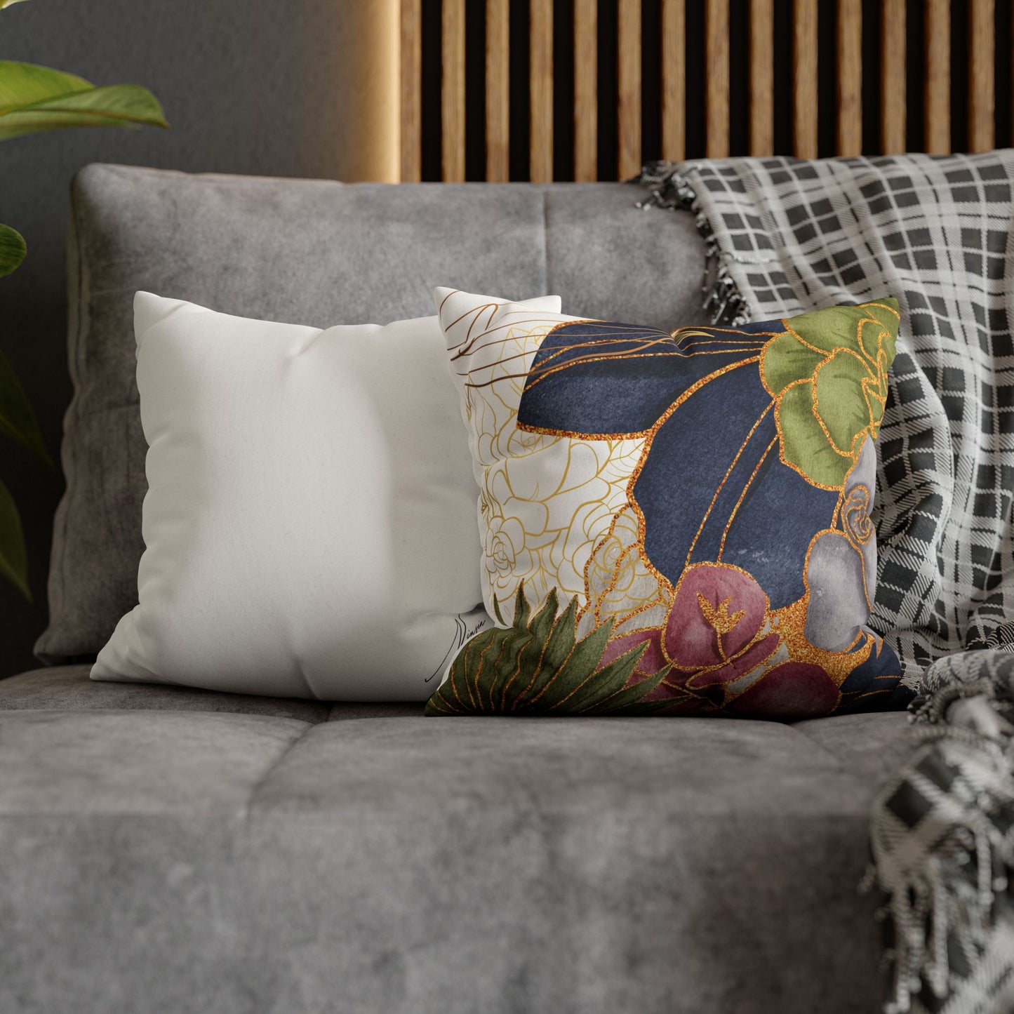Faux Suede Square Pillowcase - BoBo Full Bloom