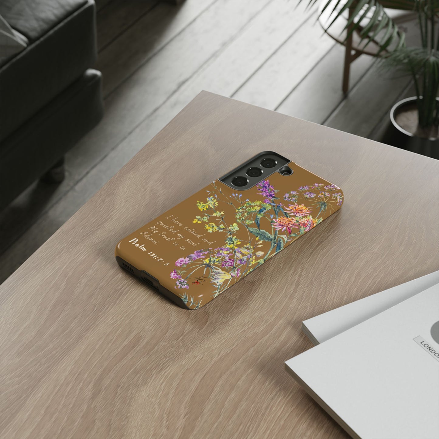 Phone Case - Botanic Full Brown, Psalm 131:2-3