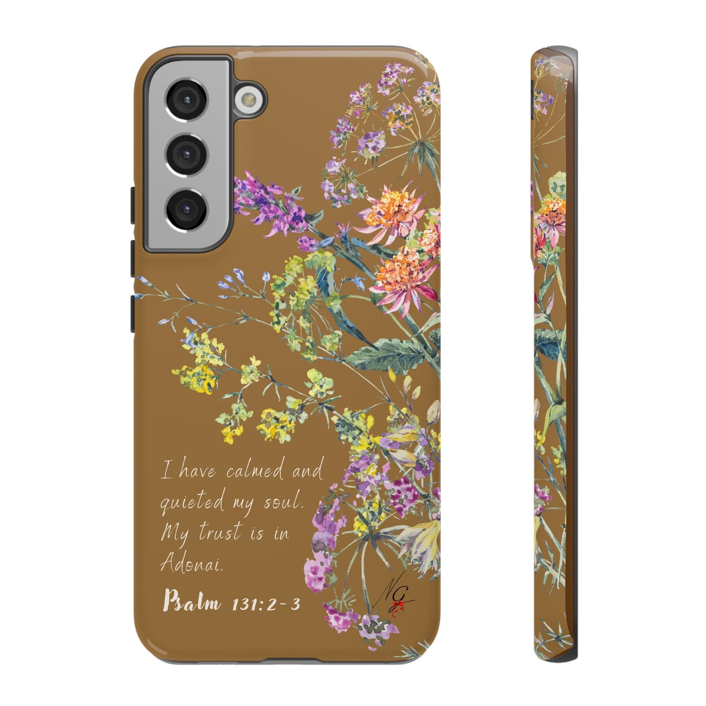 Phone Case - Botanic Full Brown, Psalm 131:2-3