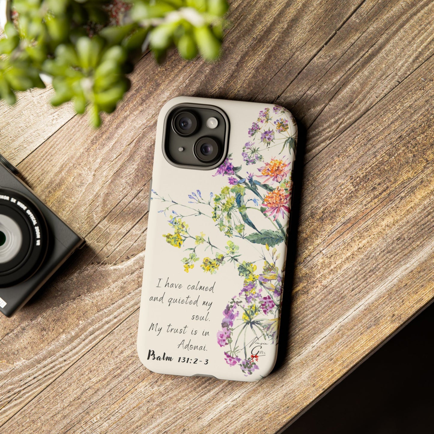 Phone Case - Botanic Cream, Psalm 131:2-3