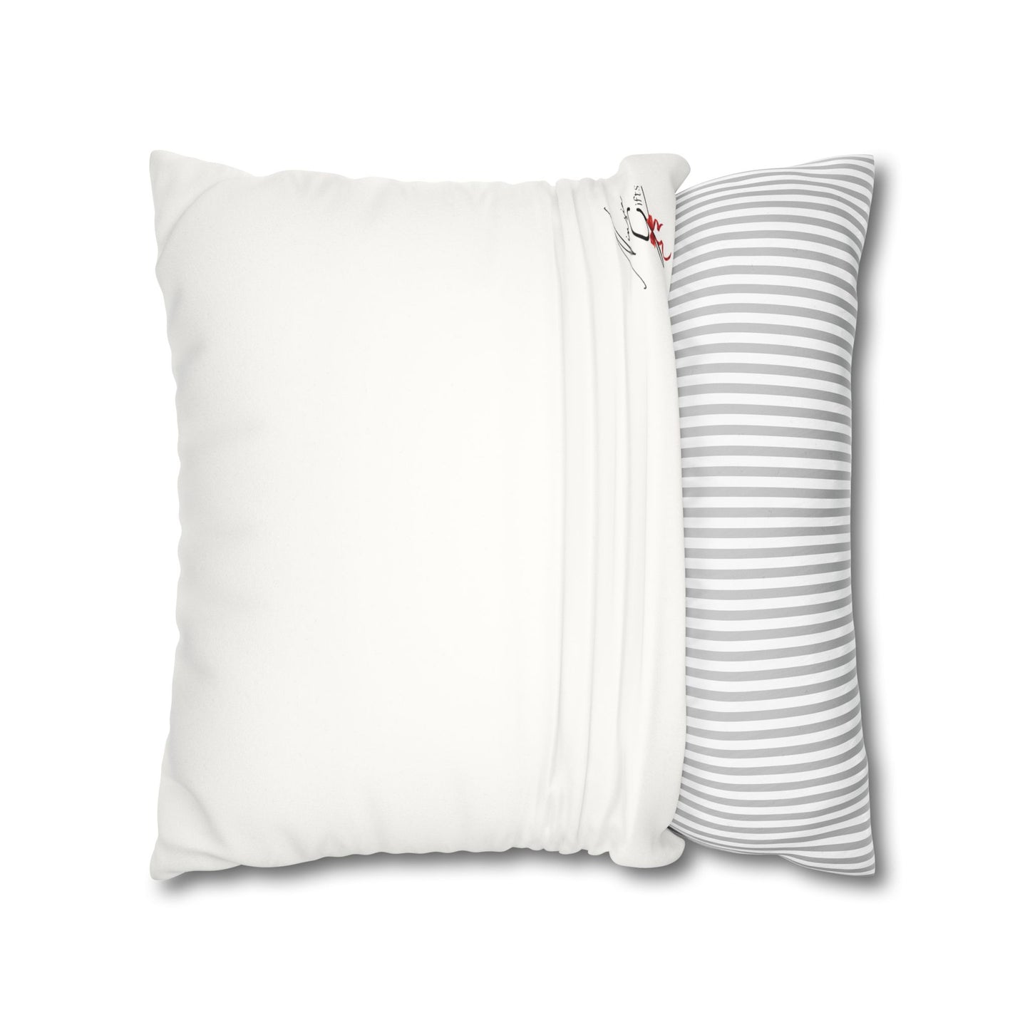 Faux Suede Square Pillowcase - White
