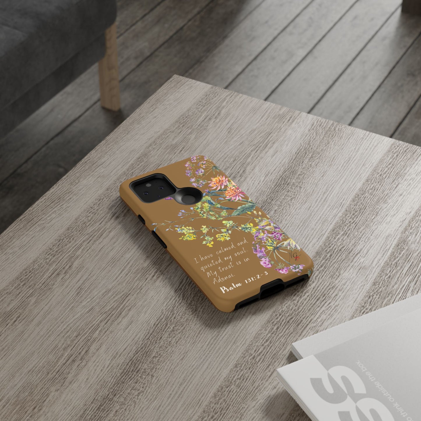 Phone Case - Botanic Full Brown, Psalm 131:2-3