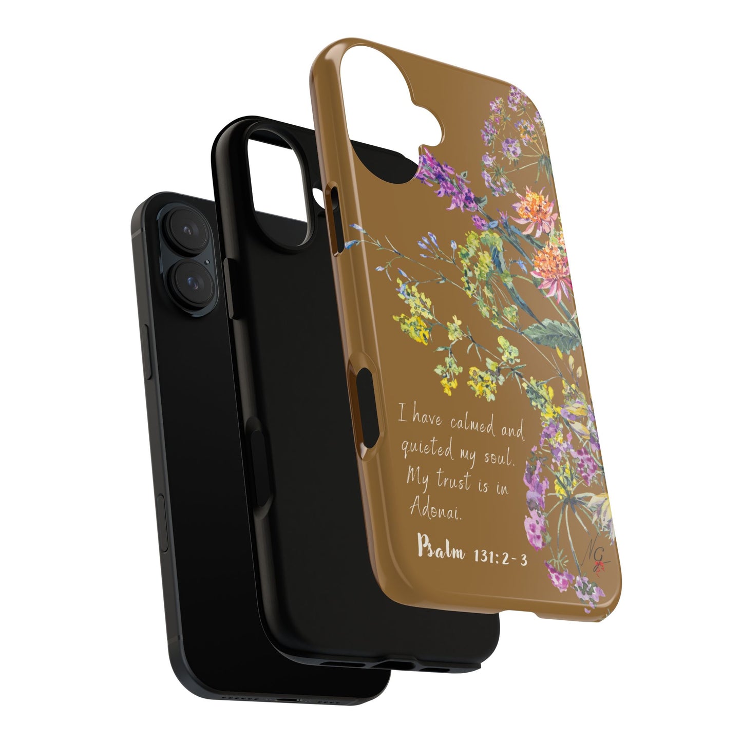 Phone Case - Botanic Full Brown, Psalm 131:2-3