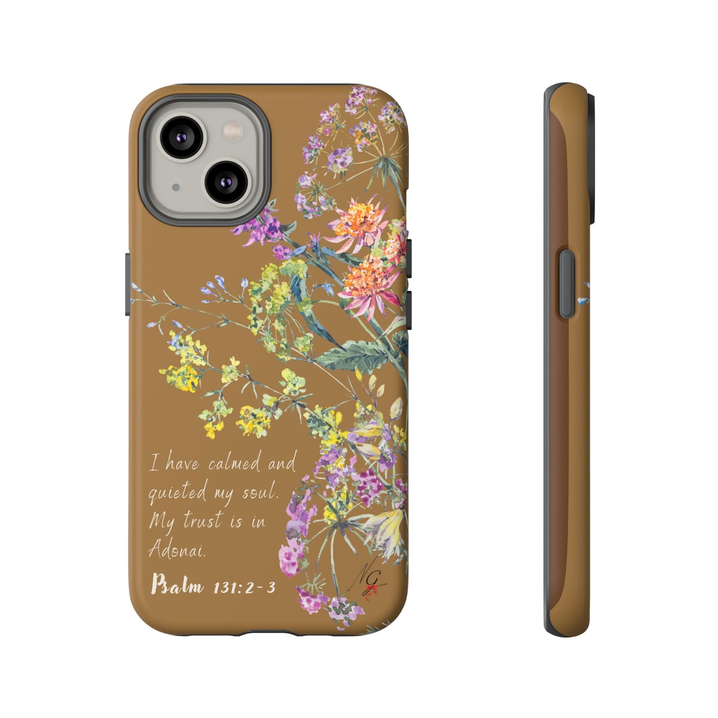 Phone Case - Botanic Full Brown, Psalm 131:2-3