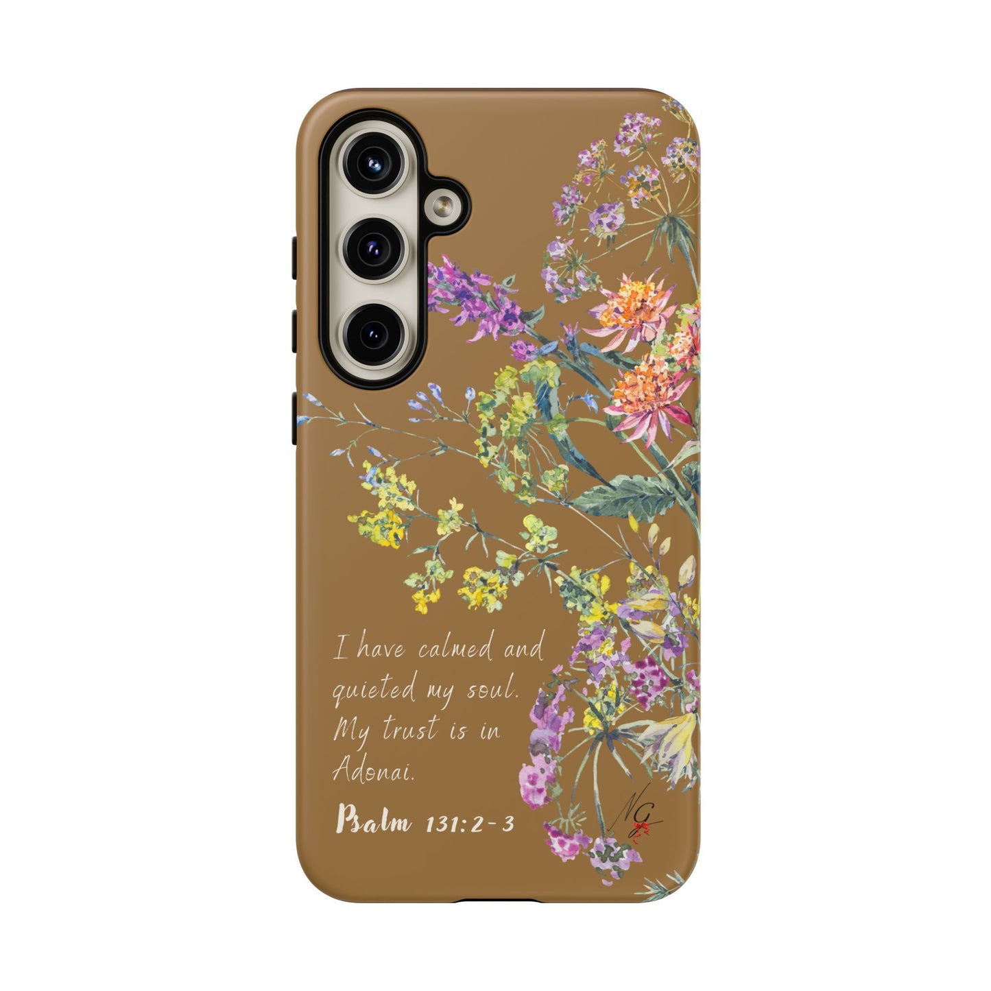 Phone Case - Botanic Full Brown, Psalm 131:2-3