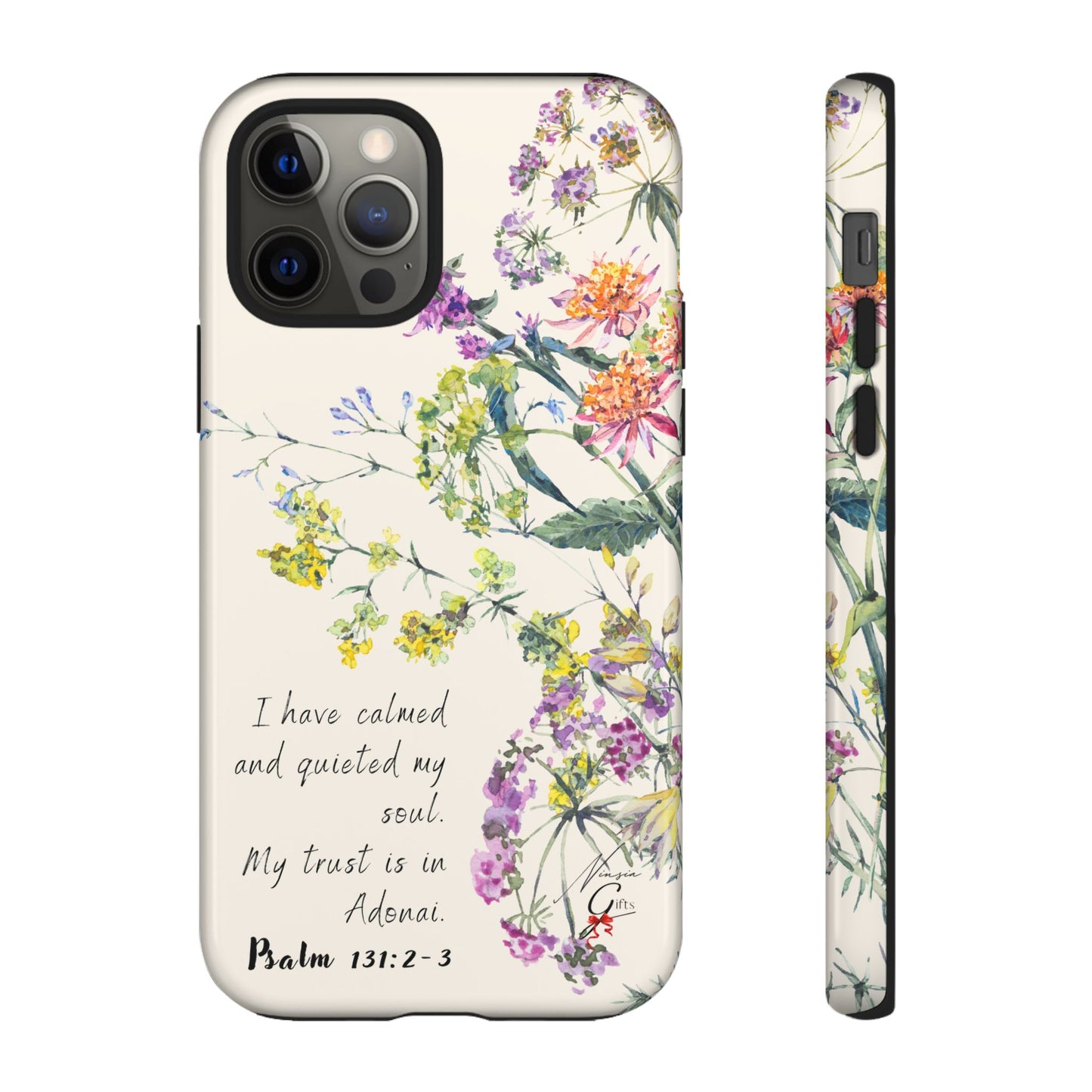 Phone Case - Botanic Cream, Psalm 131:2-3