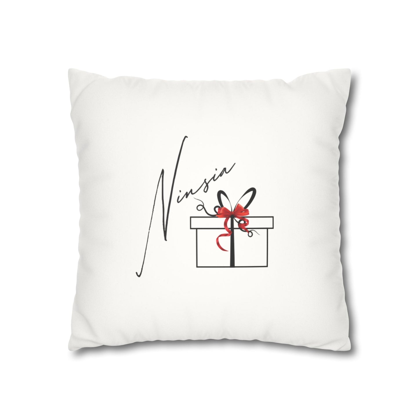 Faux Suede Square Pillowcase - Ninsia Collection - White