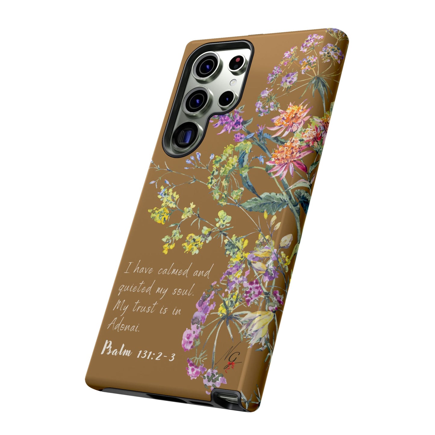 Phone Case - Botanic Full Brown, Psalm 131:2-3