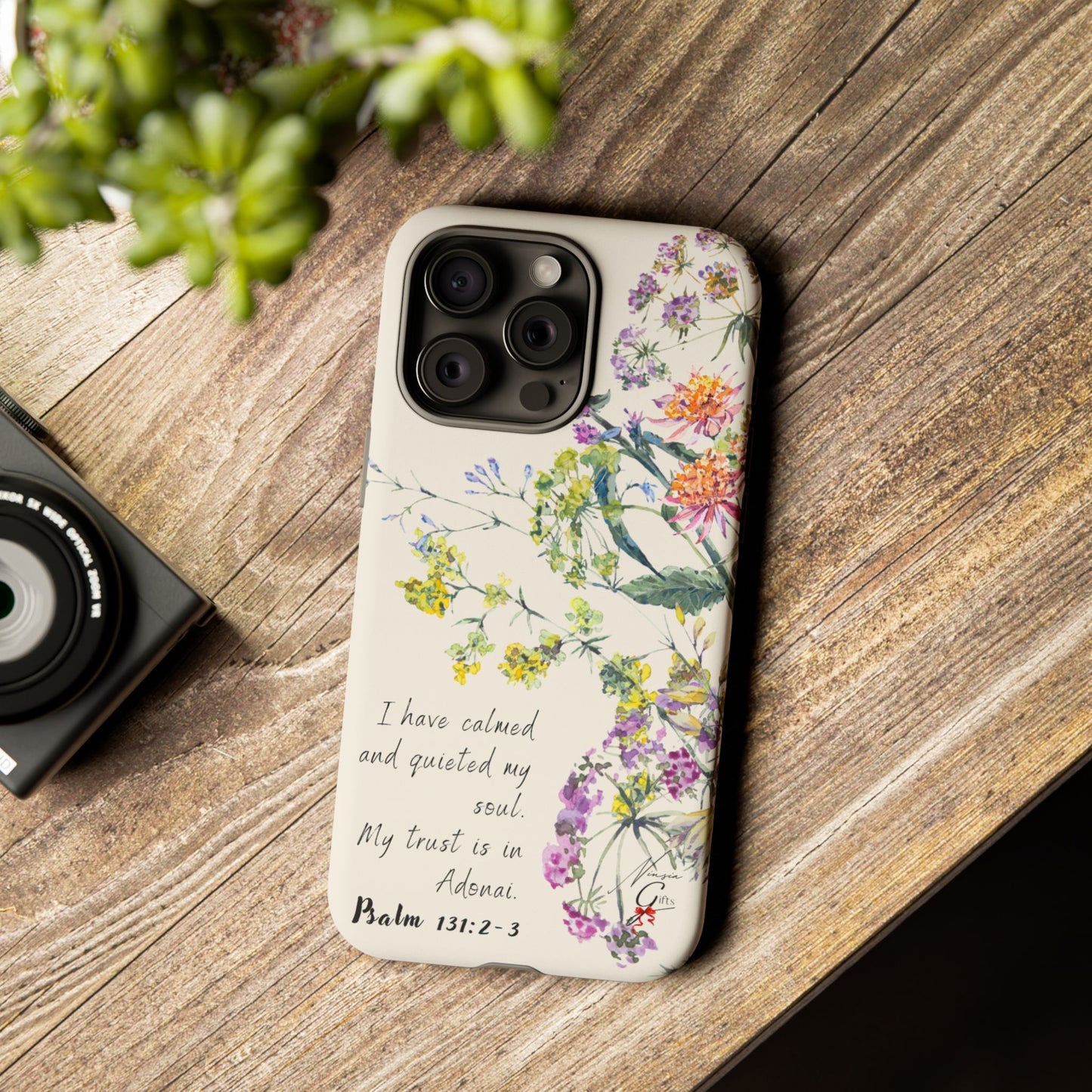 Phone Case - Botanic Cream, Psalm 131:2-3