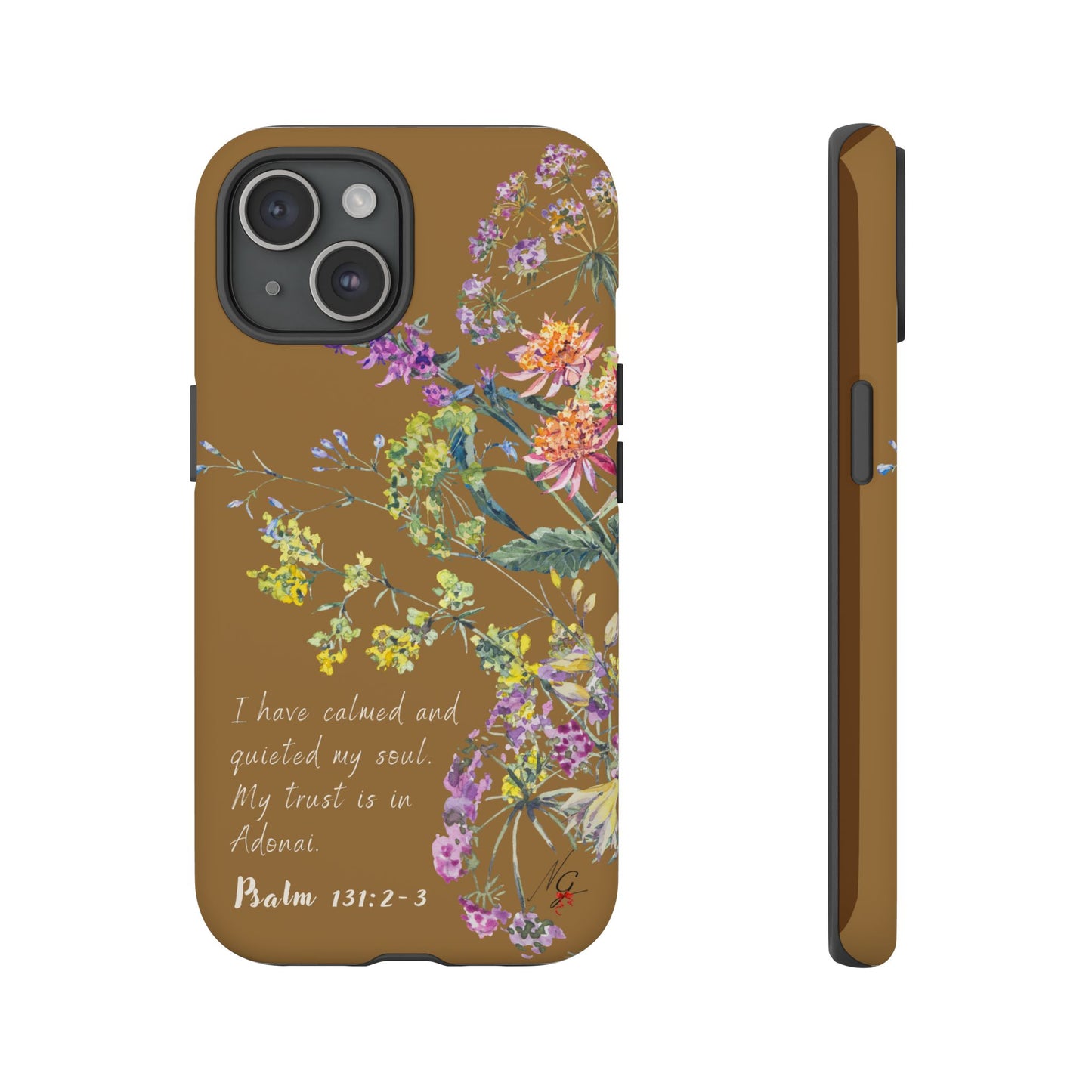 Phone Case - Botanic Full Brown, Psalm 131:2-3