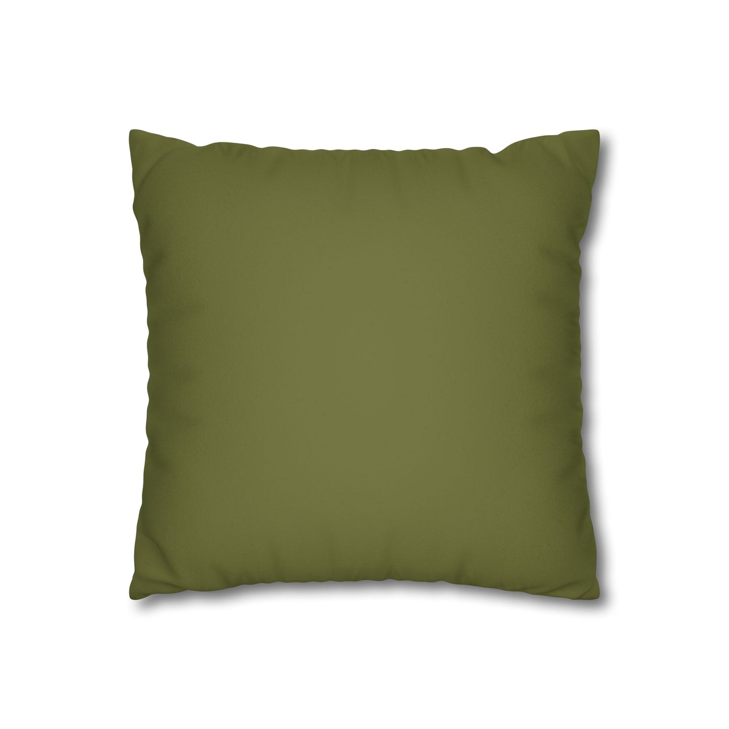Faux Suede Square Pillowcase - Green with Golden Geometry