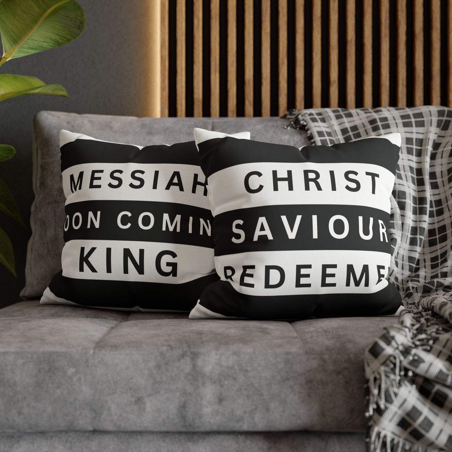 Faux Suede Square Pillowcase- CHRIST Redeemer