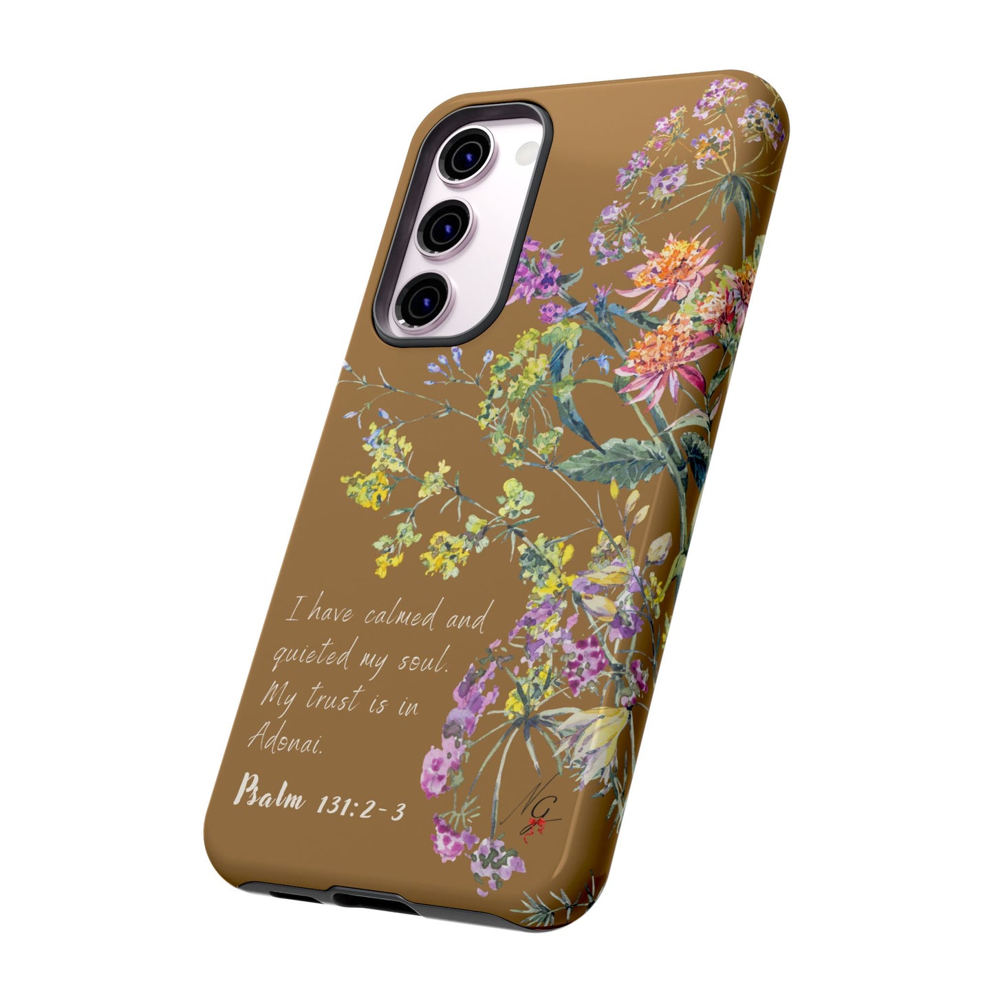 Phone Case - Botanic Full Brown, Psalm 131:2-3