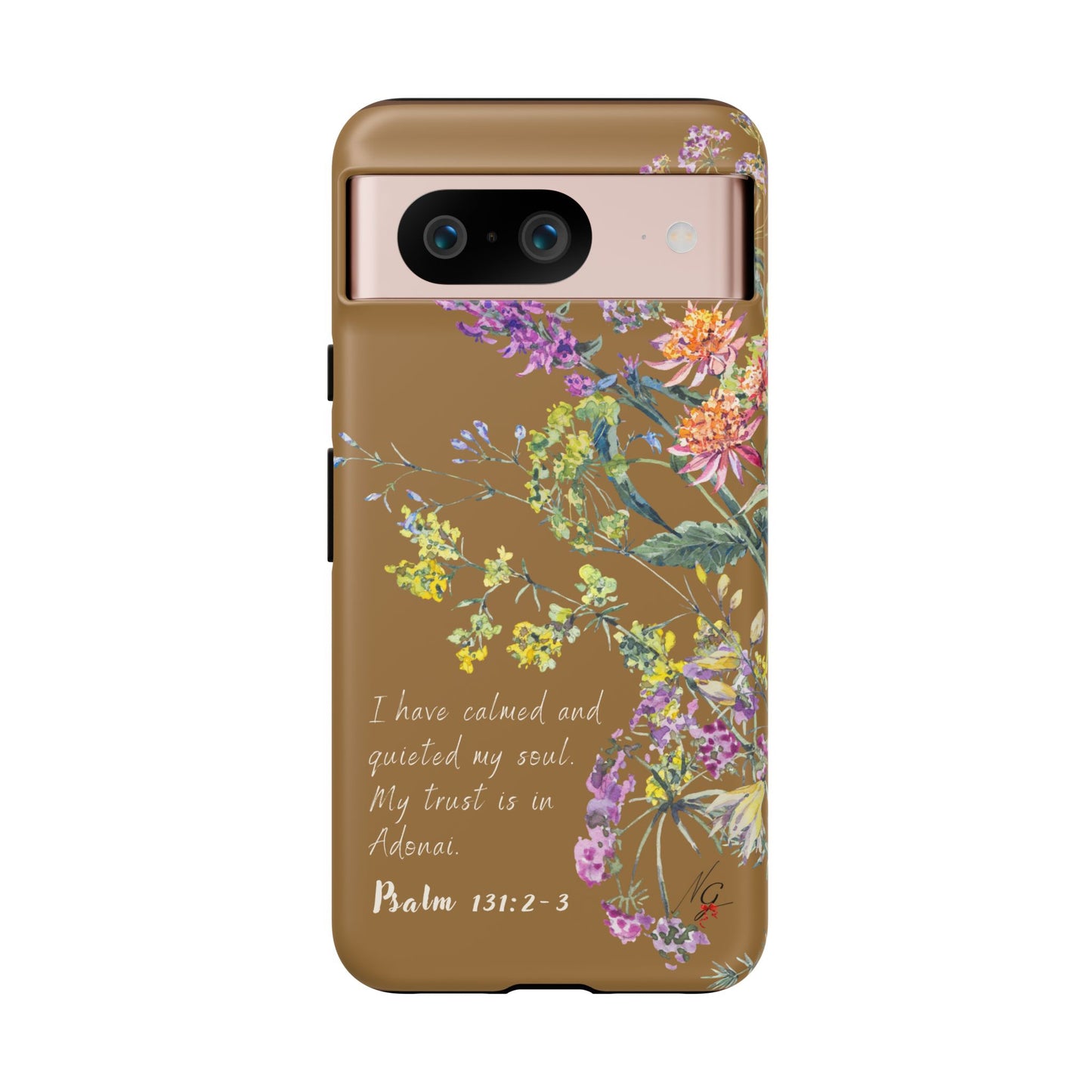 Phone Case - Botanic Full Brown, Psalm 131:2-3