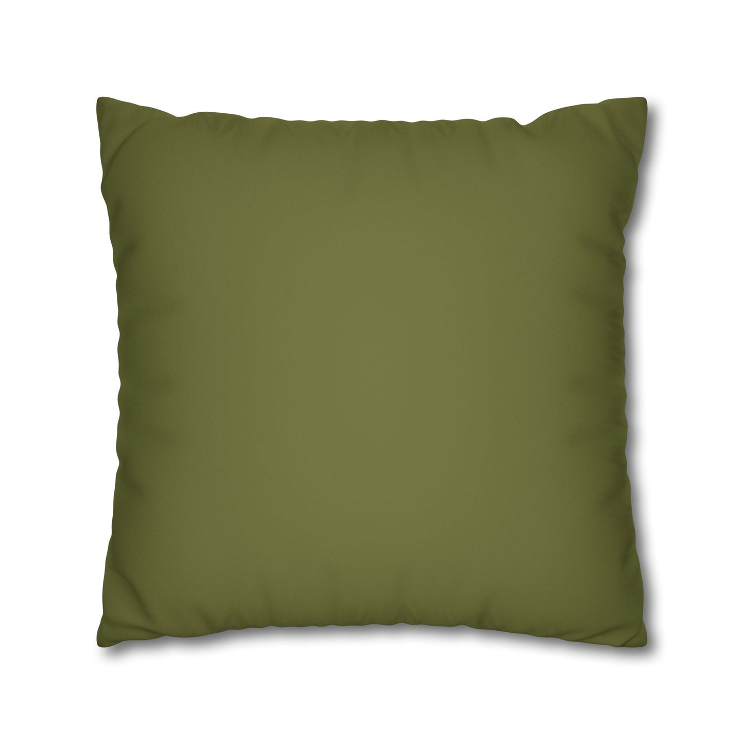 Faux Suede Square Pillowcase - Green with Golden Geometry