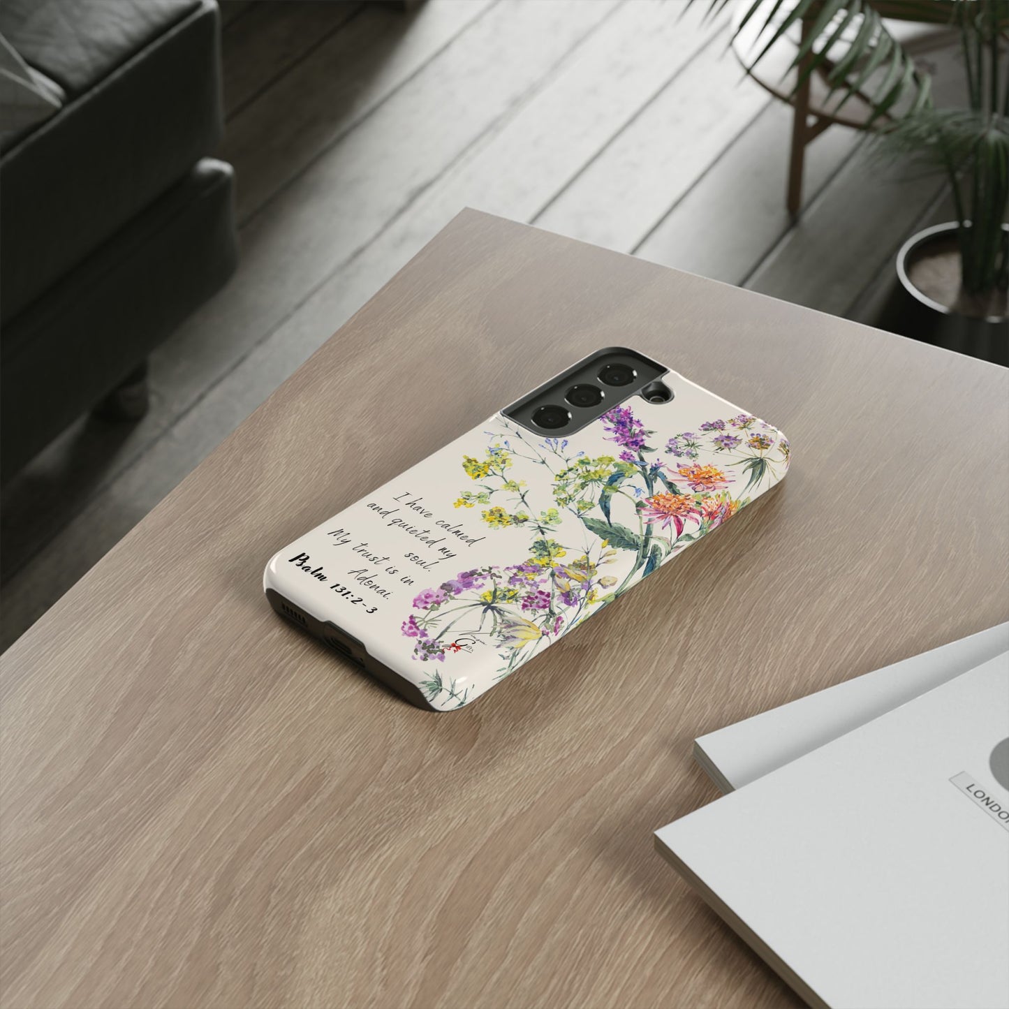 Phone Case - Botanic Cream, Psalm 131:2-3