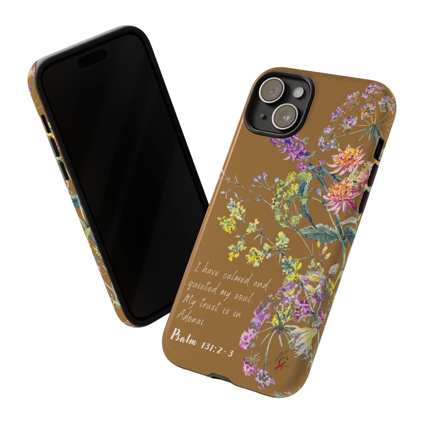 Phone Case - Botanic Full Brown, Psalm 131:2-3