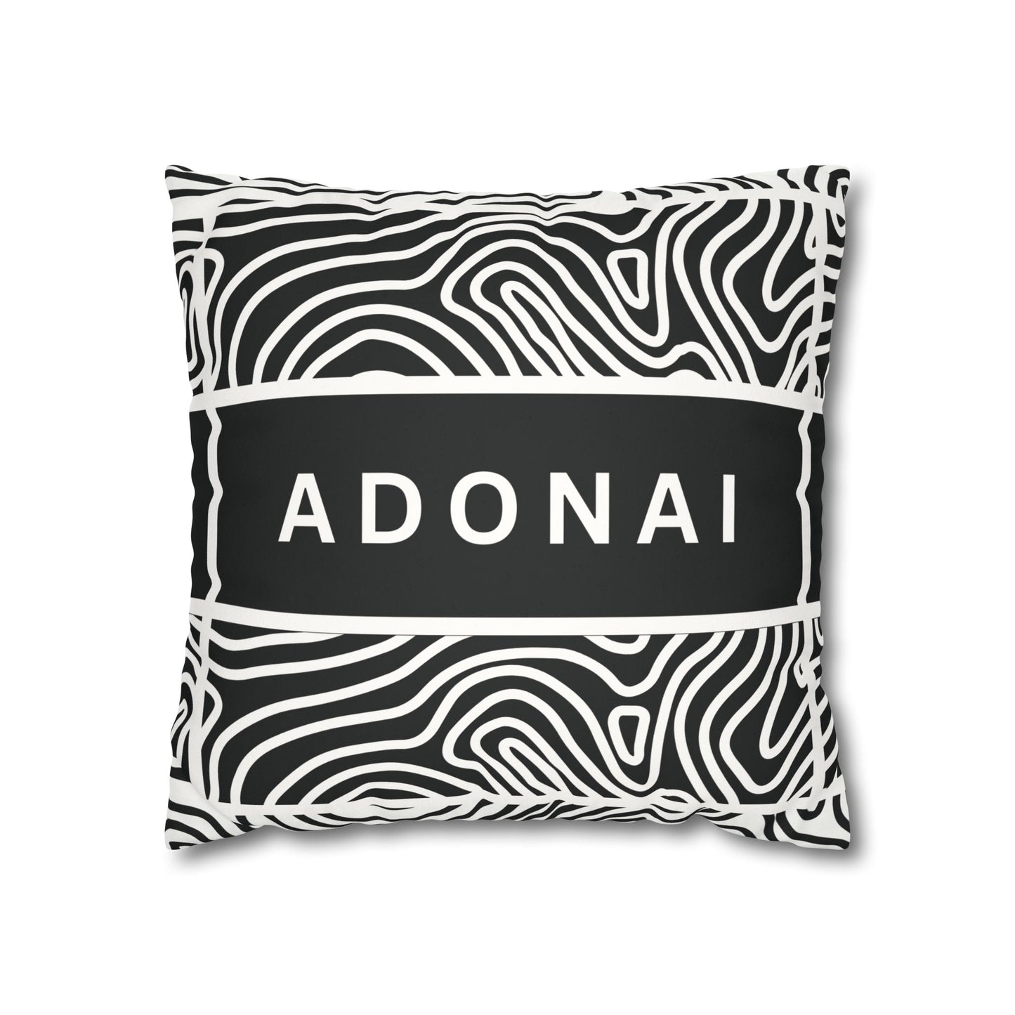 Faux Suede Square Pillowcase - Adonai GOD Print