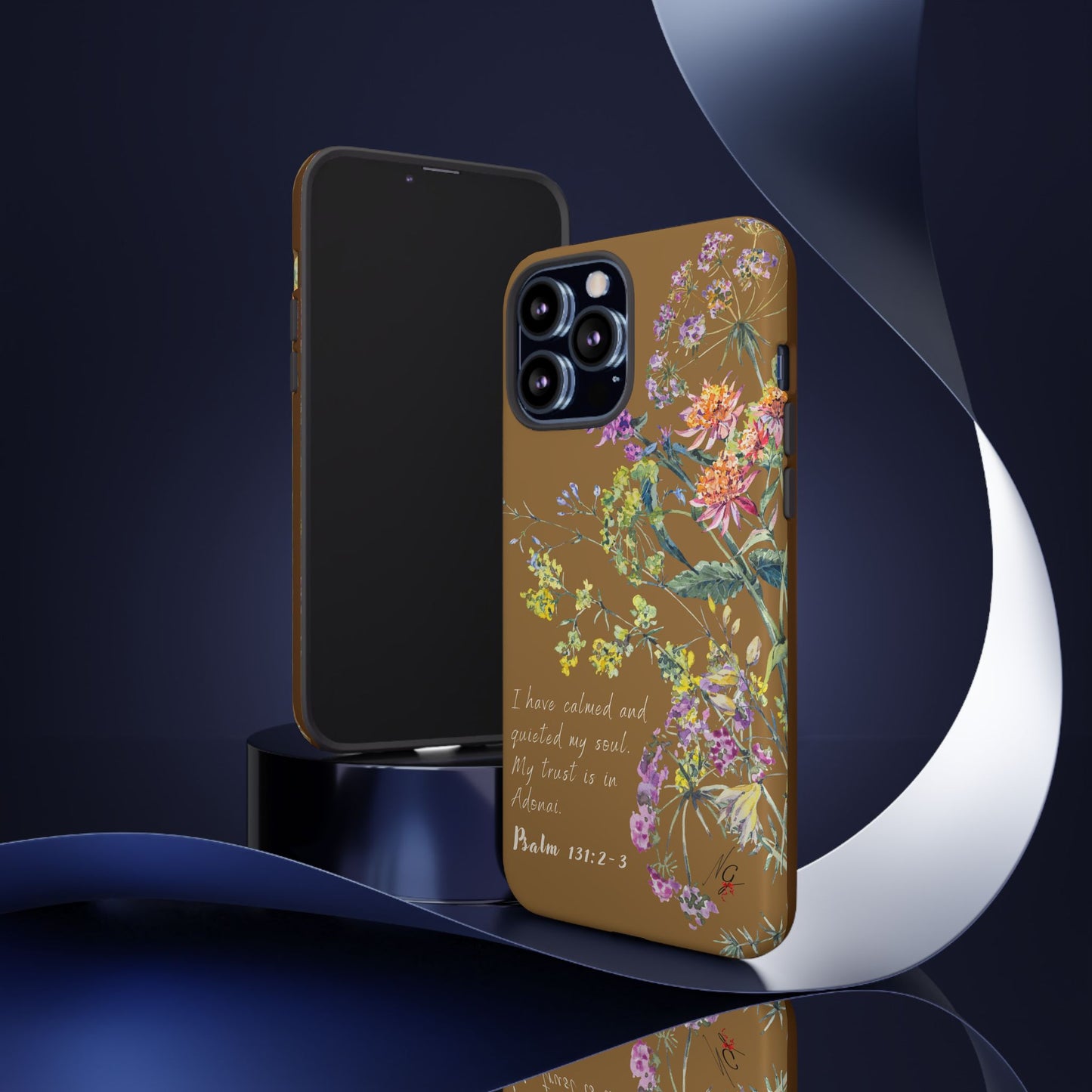 Phone Case - Botanic Full Brown, Psalm 131:2-3
