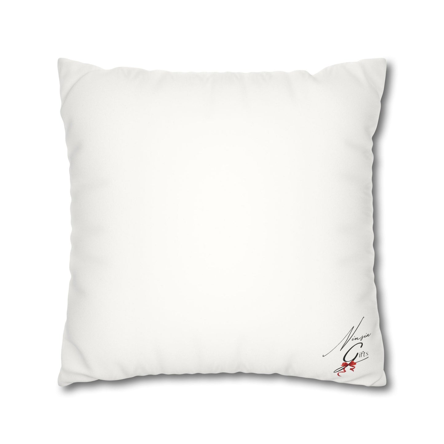 Faux Suede Square Pillowcase - White