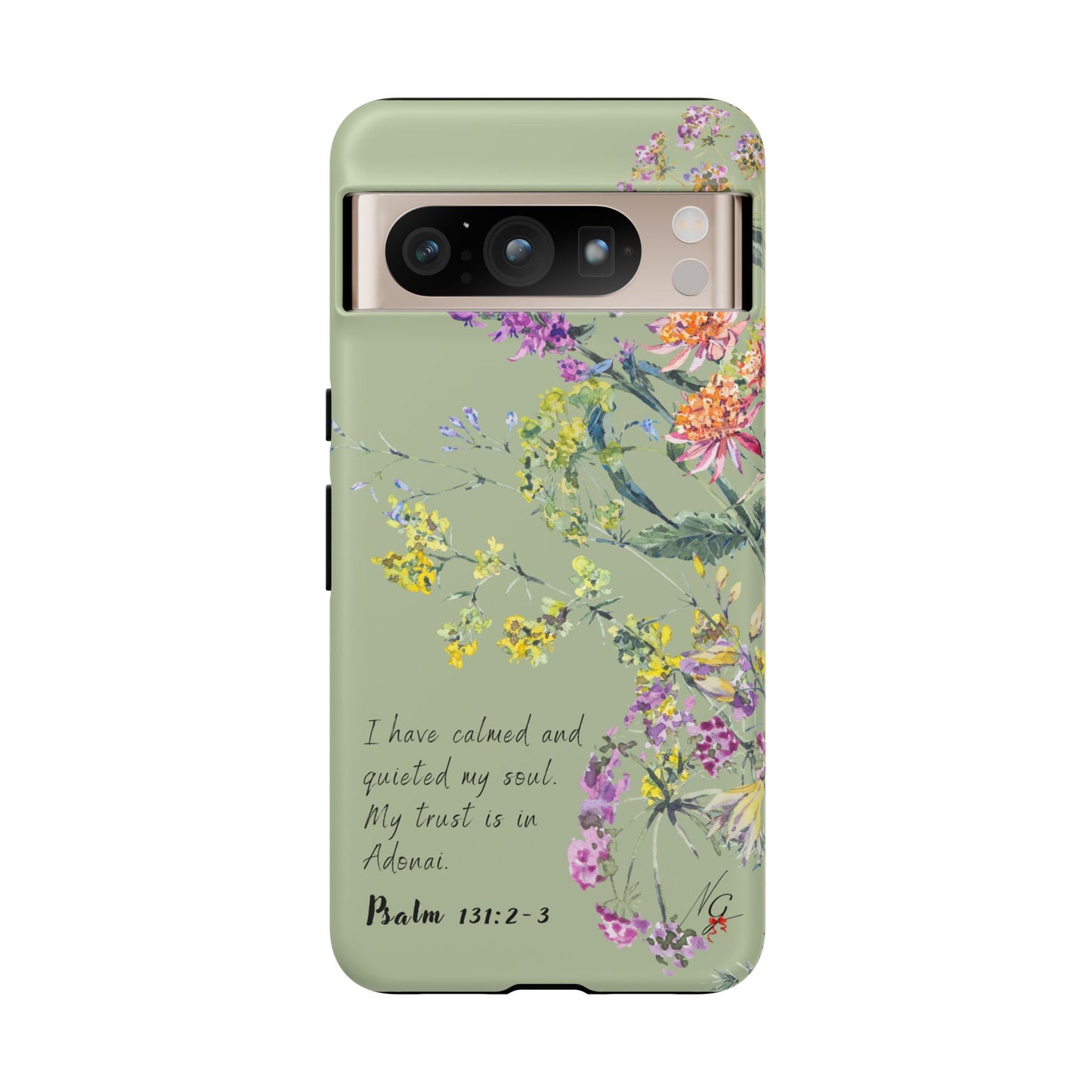 Phone Case - Botanic - Fully Sage Green, Psalm 131:2-3