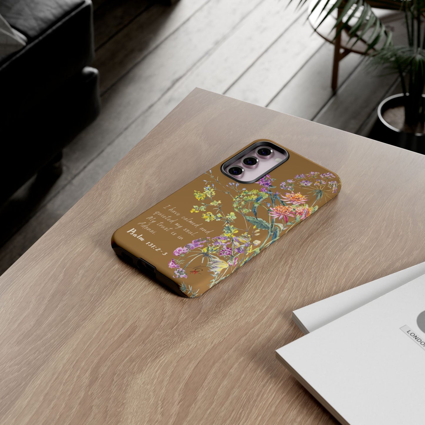 Phone Case - Botanic Full Brown, Psalm 131:2-3
