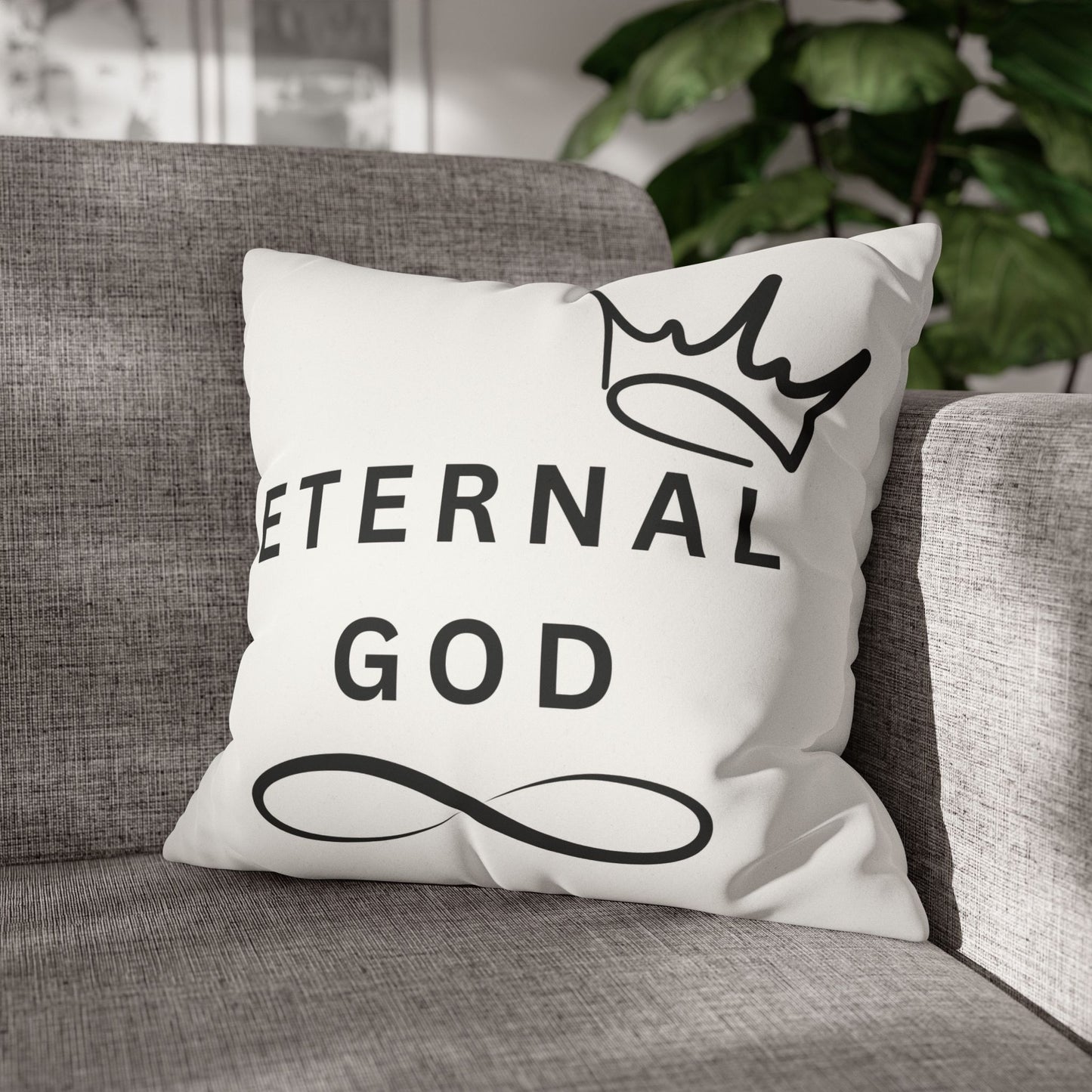 Faux Suede Square Pillowcase - ETERNAL GOD