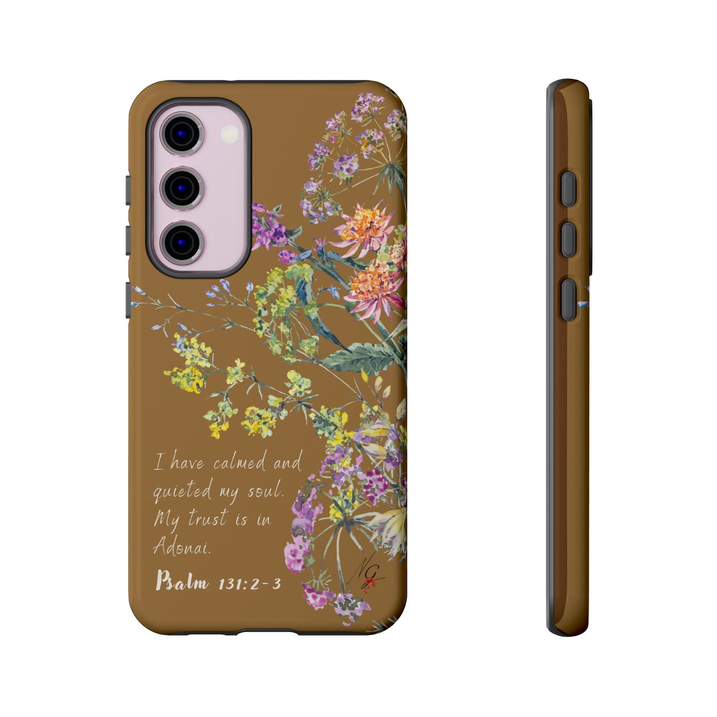 Phone Case - Botanic Full Brown, Psalm 131:2-3