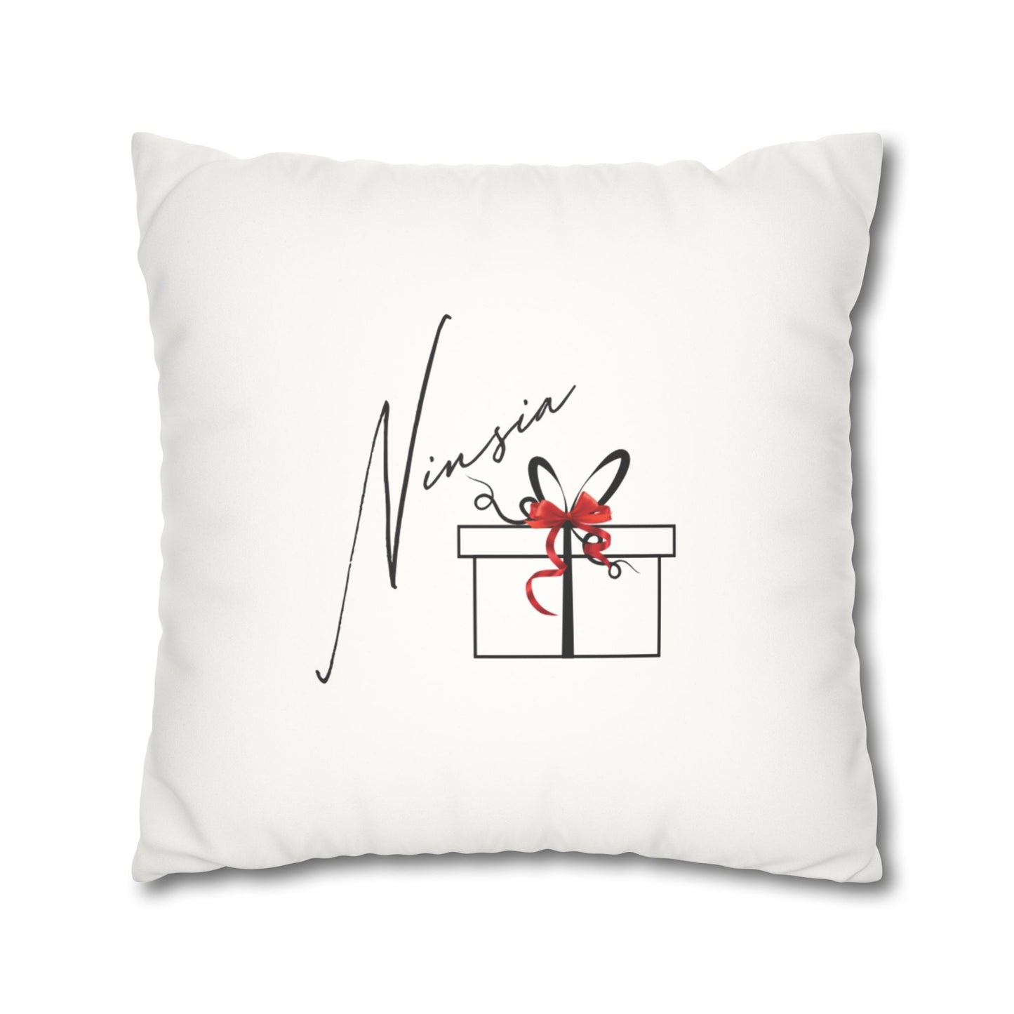 Faux Suede Square Pillowcase - Ninsia Collection - White