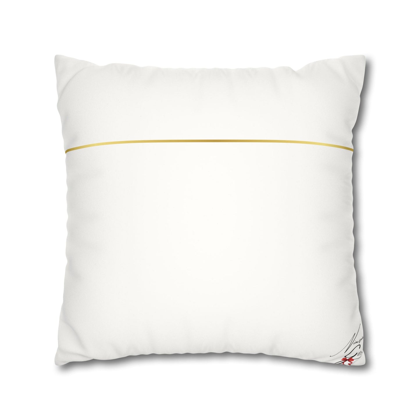Faux Suede Square Pillowcase - Christ Redeemer - White