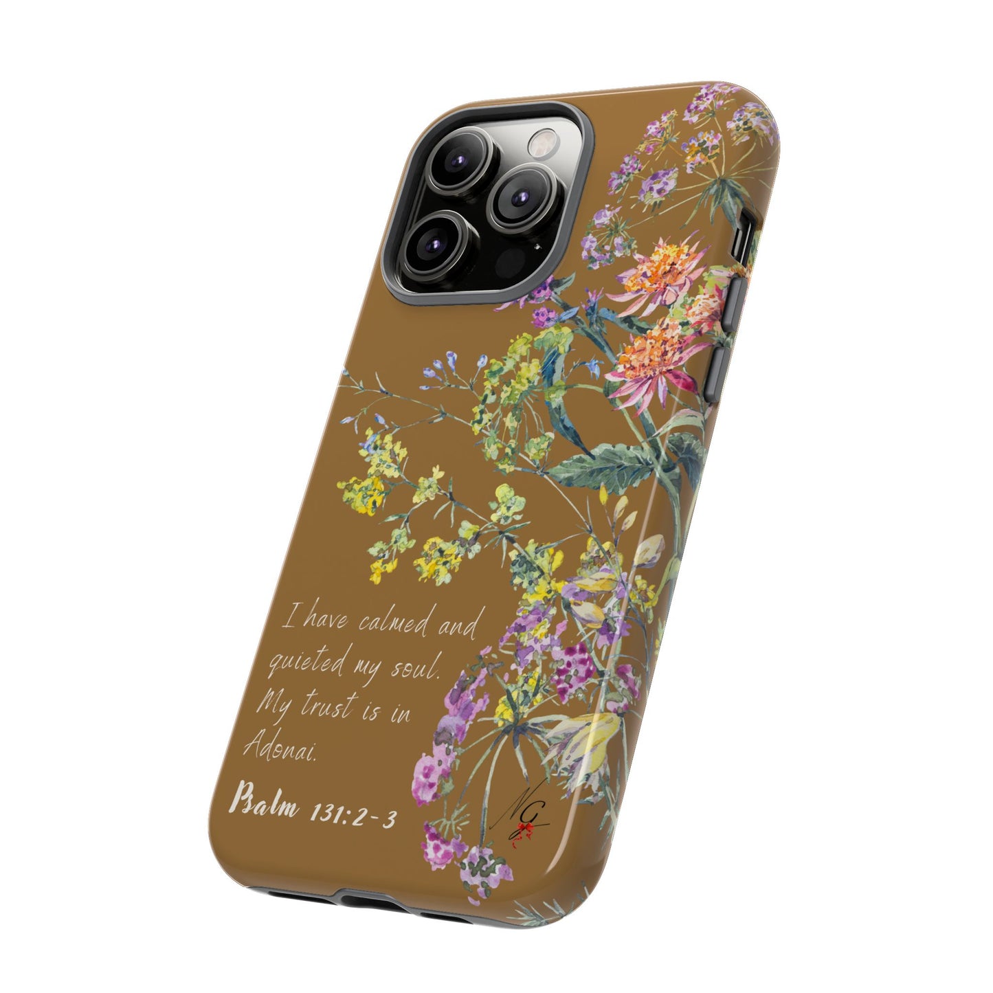 Phone Case - Botanic Full Brown, Psalm 131:2-3