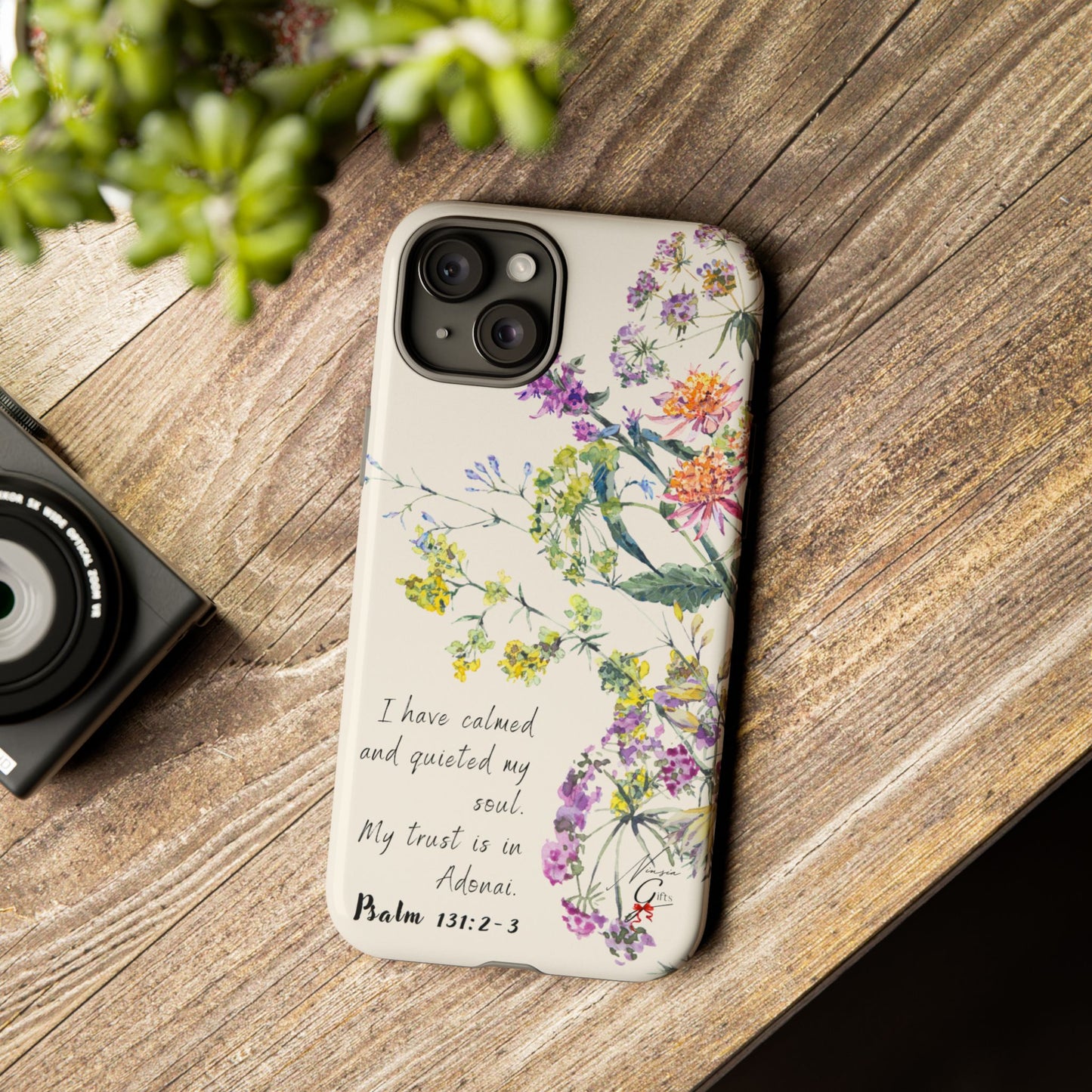 Phone Case - Botanic Cream, Psalm 131:2-3