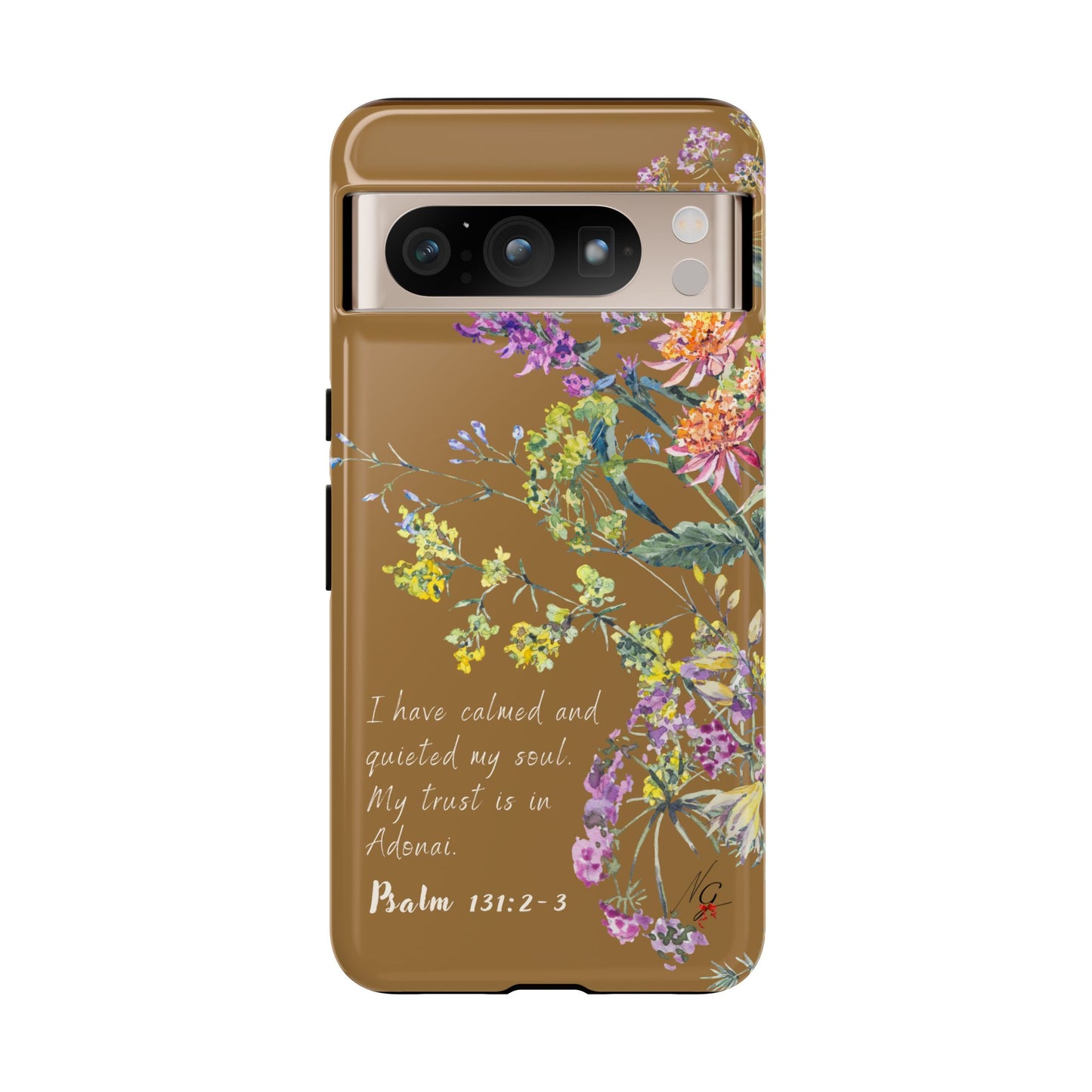 Phone Case - Botanic Full Brown, Psalm 131:2-3