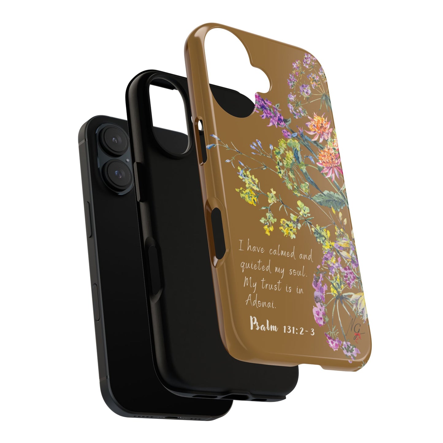 Phone Case - Botanic Full Brown, Psalm 131:2-3