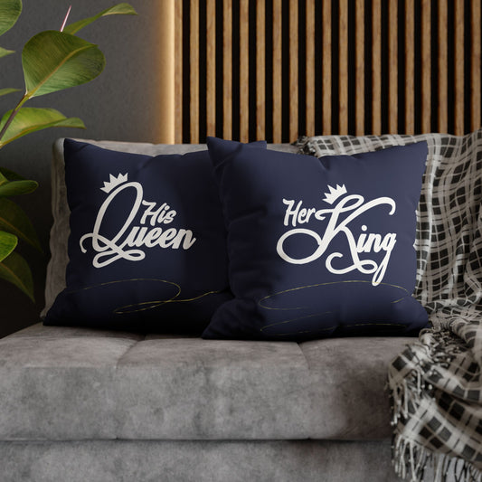 Faux Suede Square Pillowcase - His & Hers