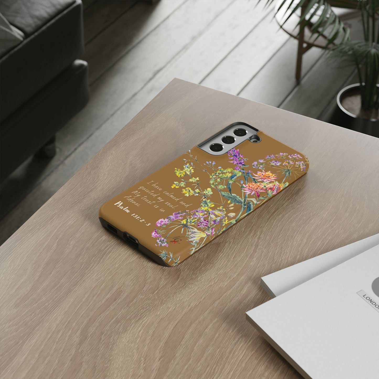 Phone Case - Botanic Full Brown, Psalm 131:2-3