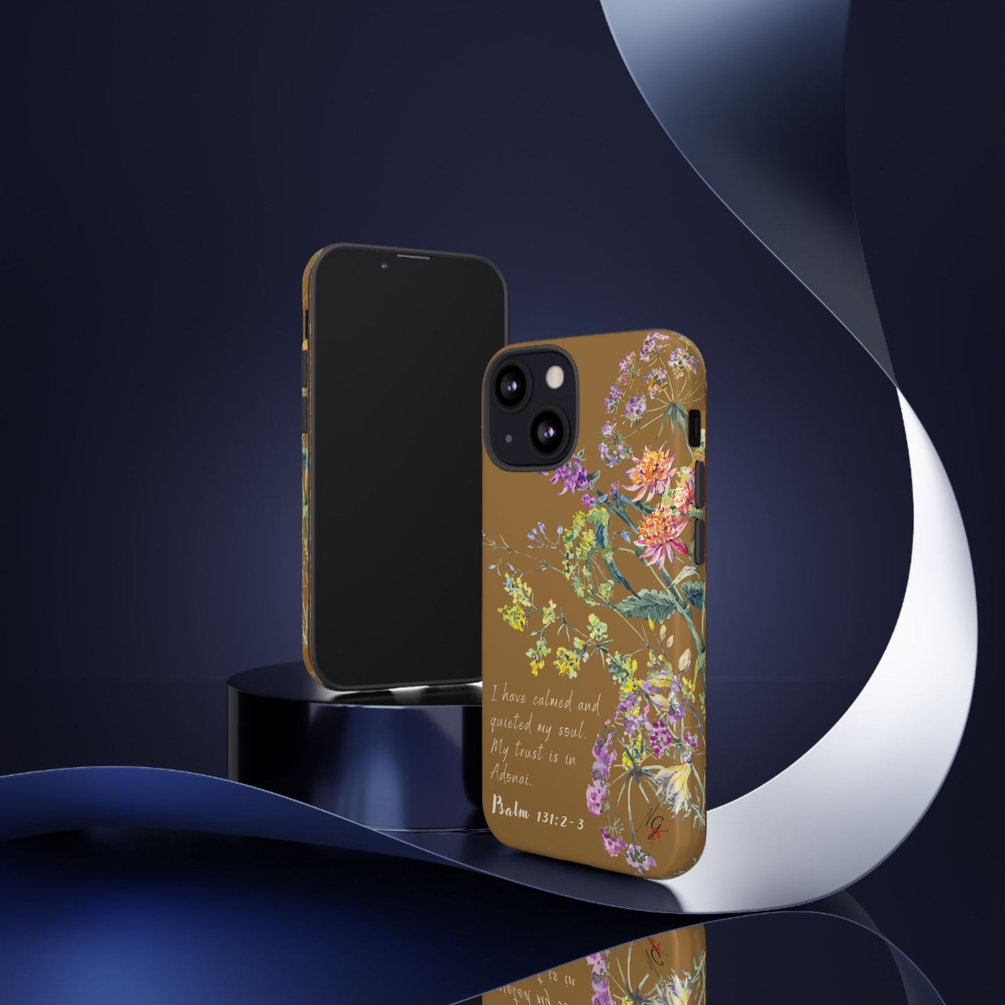 Phone Case - Botanic Full Brown, Psalm 131:2-3