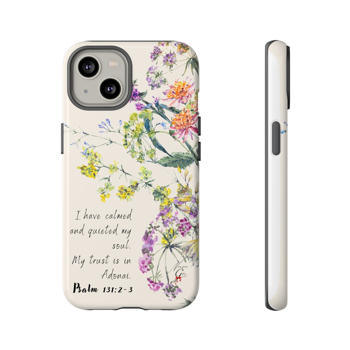 Phone Case - Botanic Cream, Psalm 131:2-3