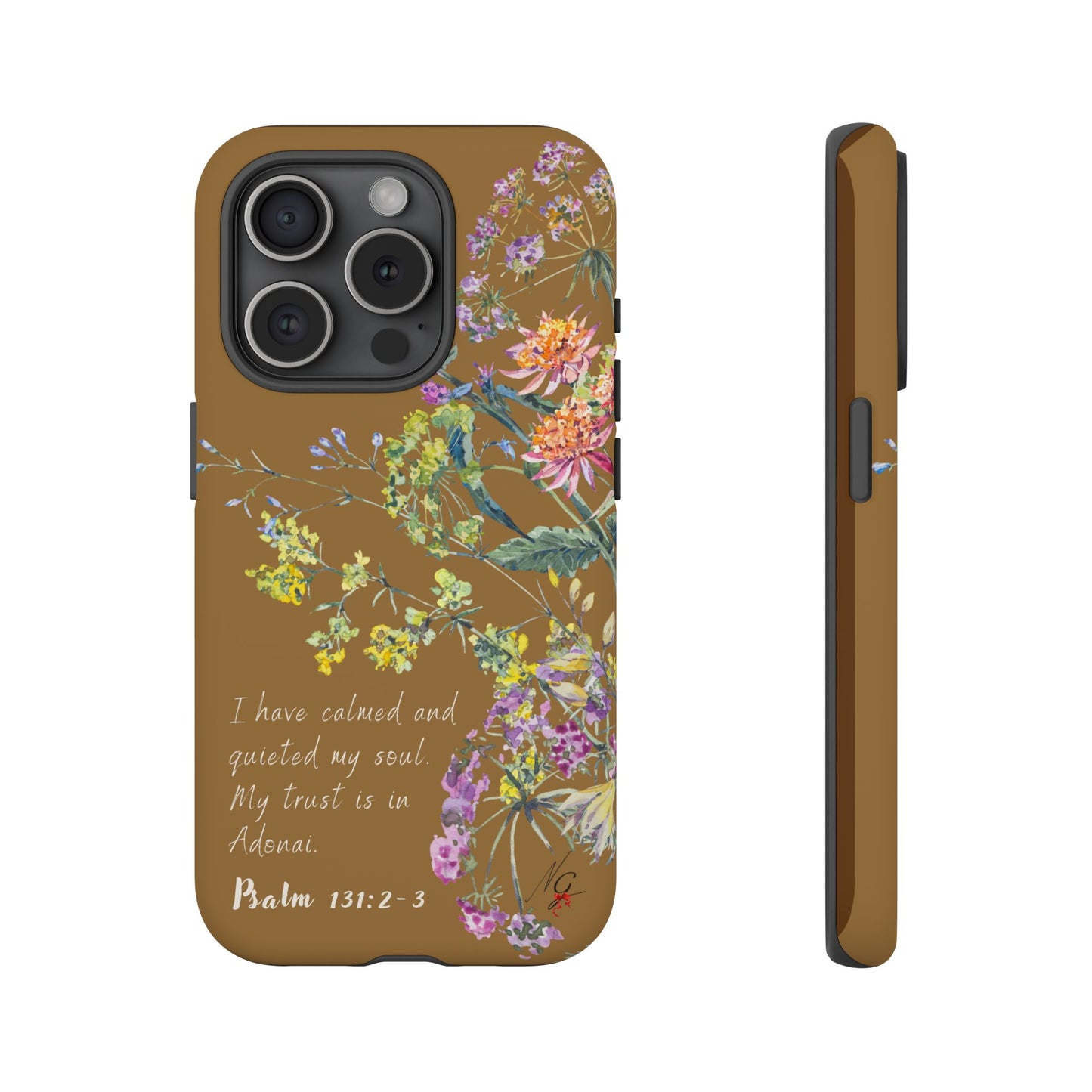 Phone Case - Botanic Full Brown, Psalm 131:2-3