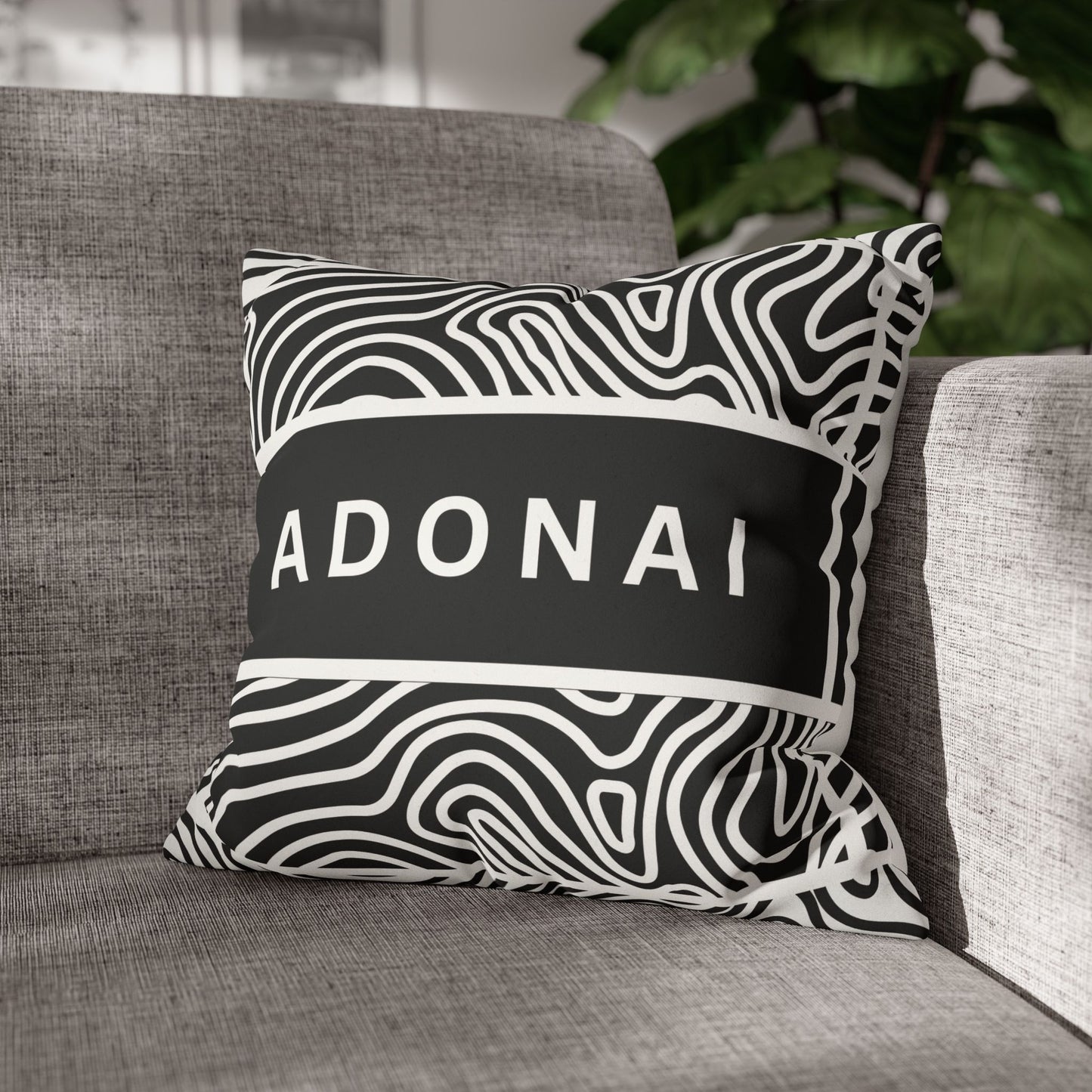 Faux Suede Square Pillowcase - Adonai GOD Print